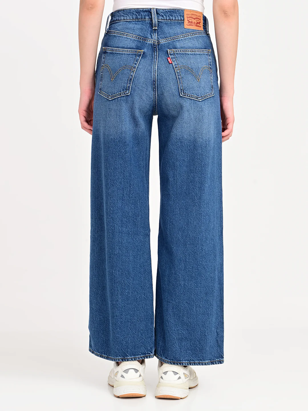 Women's Blue Mile High Wide Leg Fit High Rise Ribcage Jeans - Image 3