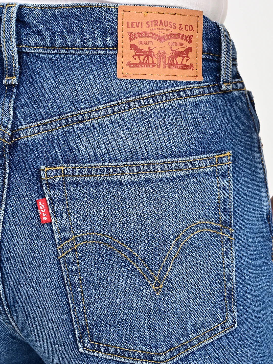 Women's Blue Mile High Wide Leg Fit High Rise Ribcage Jeans - Image 4