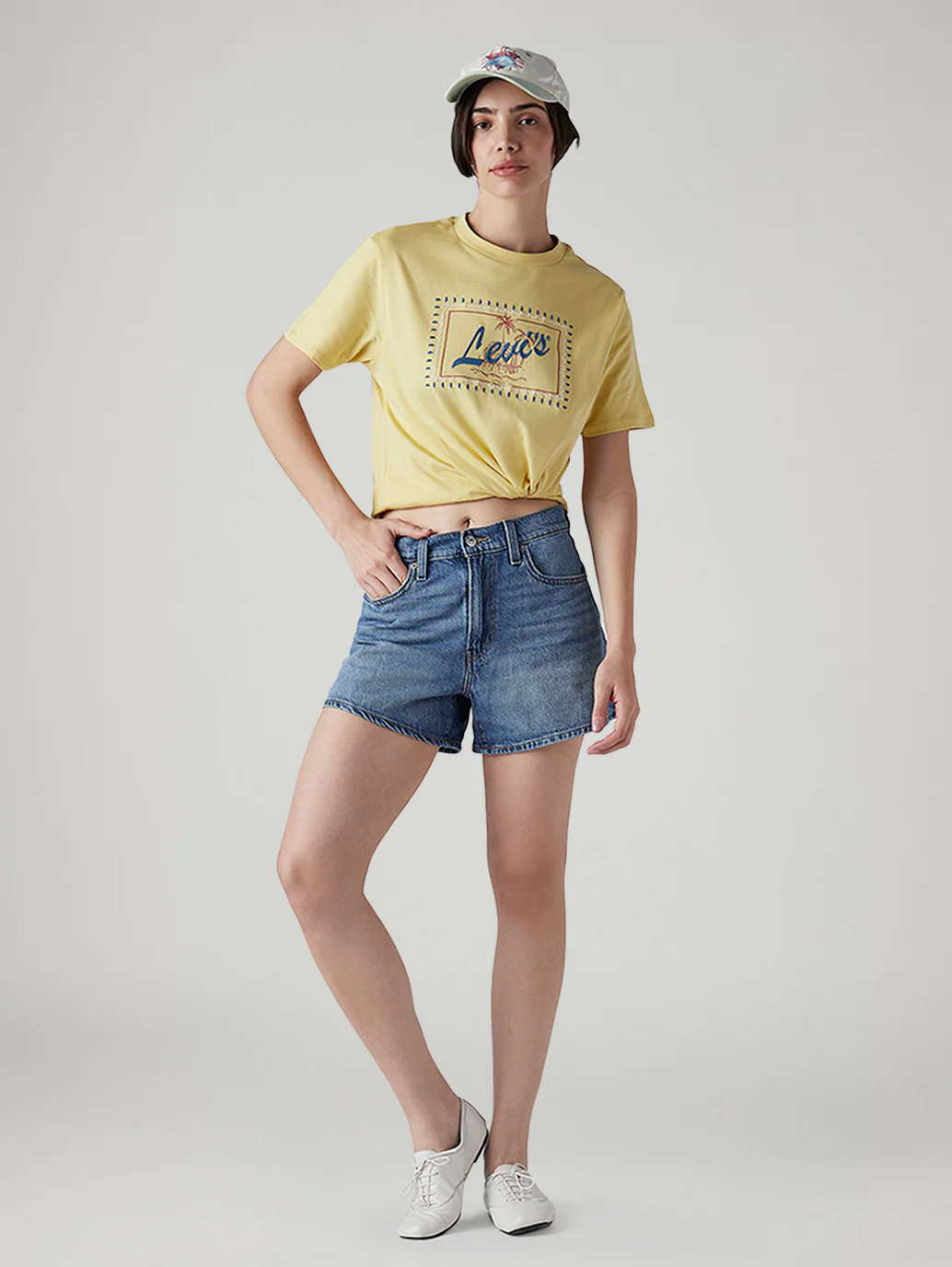 Women's Dark Indigo Ribcage Fit High Rise Shorts