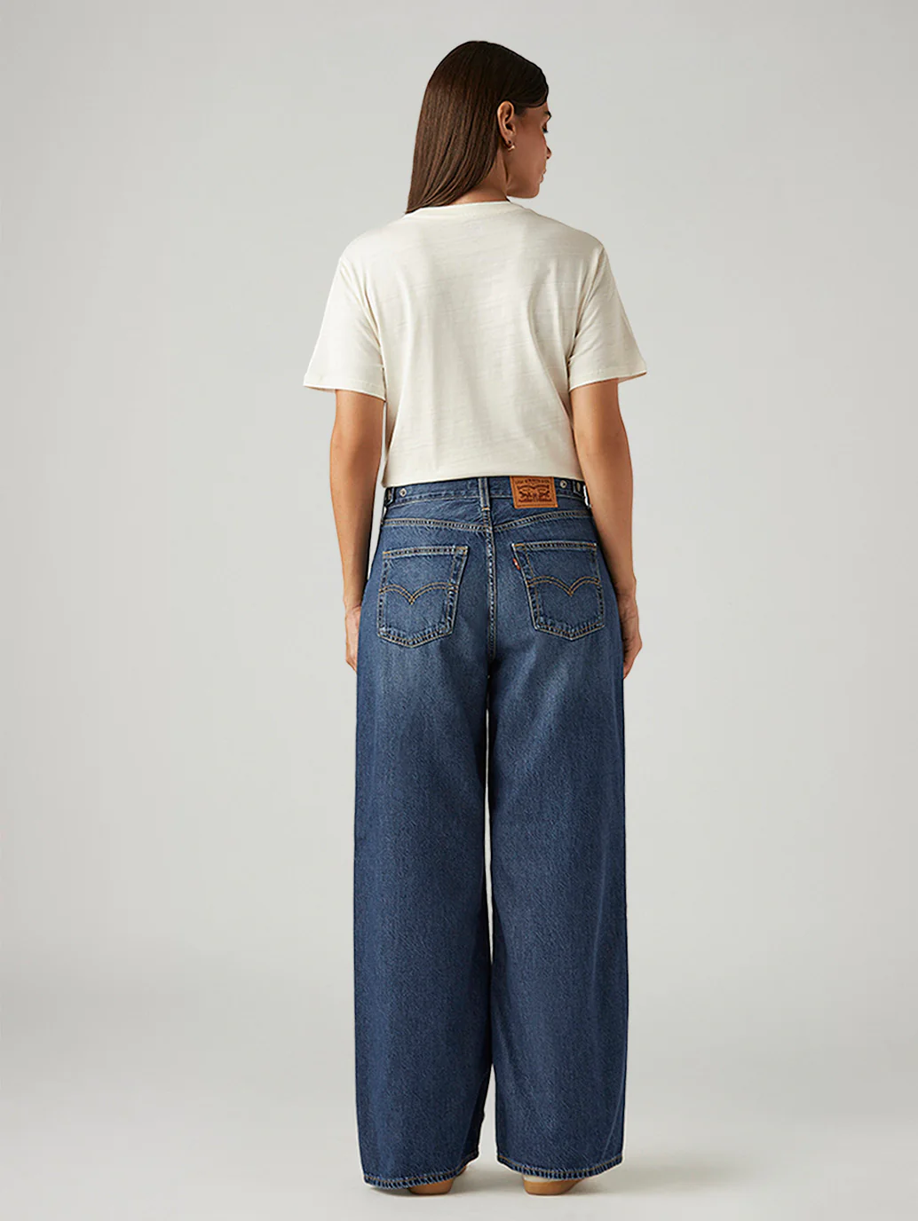 Women's Cinch Ribcage Wide Leg Fit High Rise Jeans - Image 3