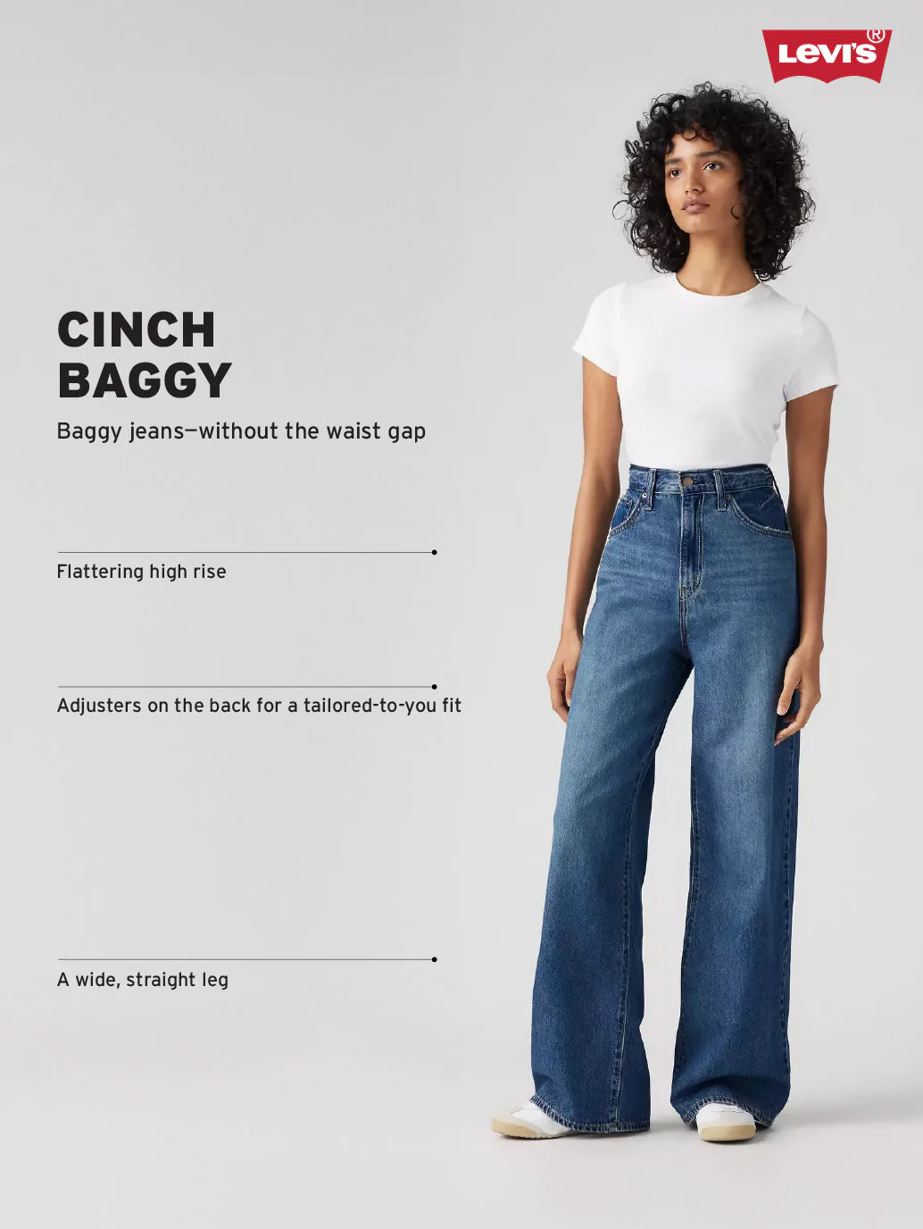Women's Cinch Ribcage Wide Leg Fit High Rise Jeans - Image 4