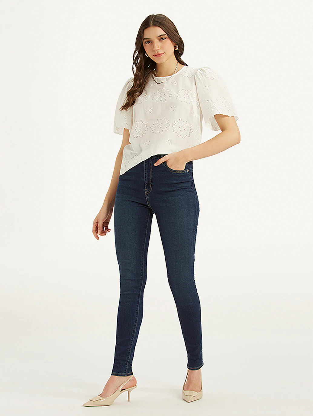Women's Blue Mile High Skinny Fit High Rise Jeans