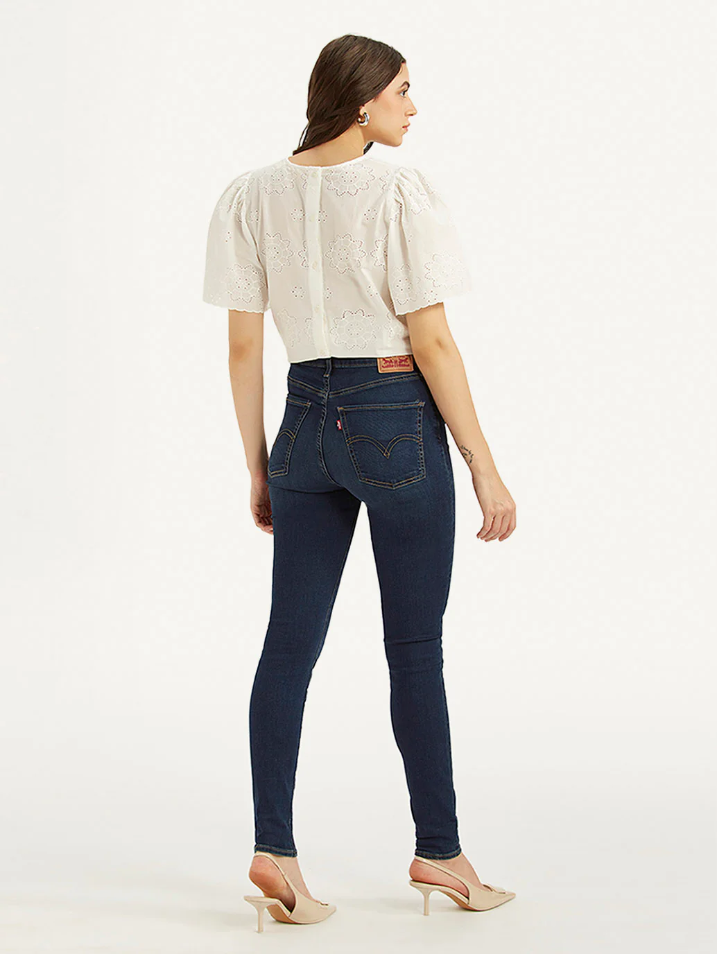 Women's Blue Mile High Skinny Fit High Rise Jeans - Image 3