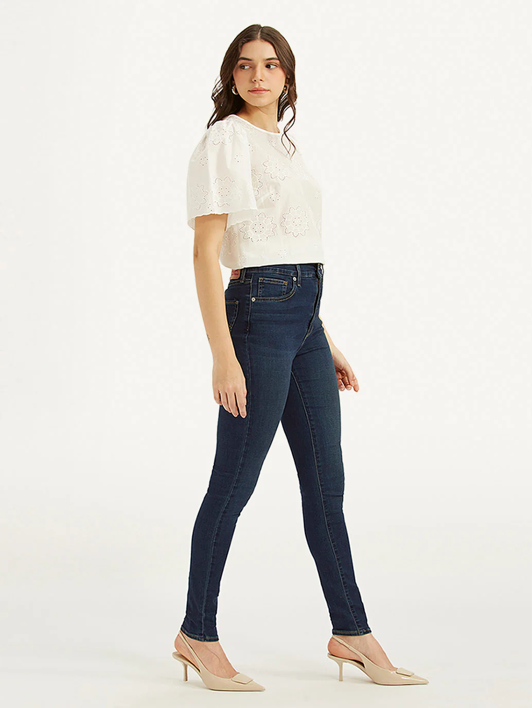 Women's Blue Mile High Skinny Fit High Rise Jeans - Image 5