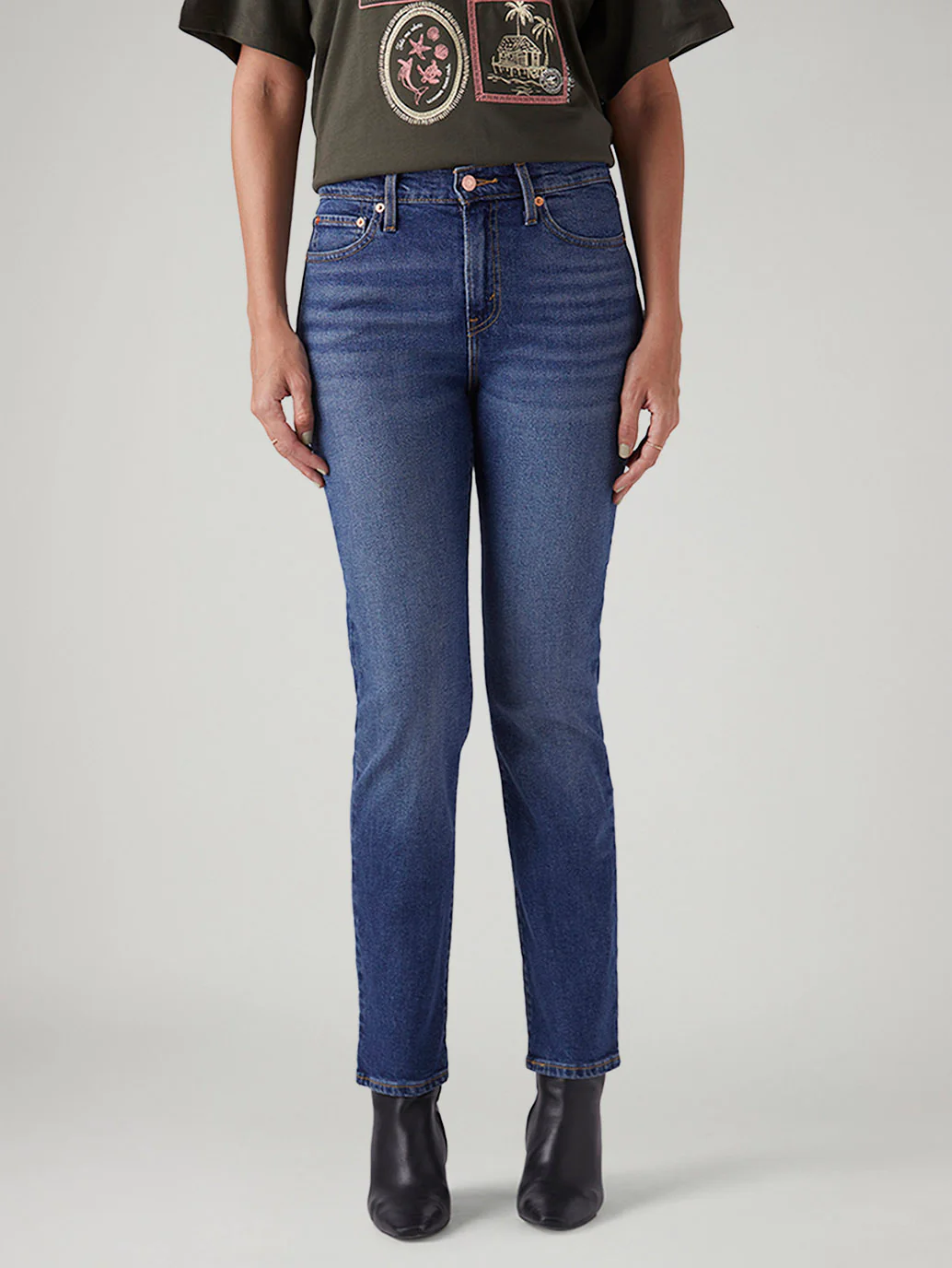 Women's Blue Wedgie Slim Fit Mid Rise Jeans - Image 3