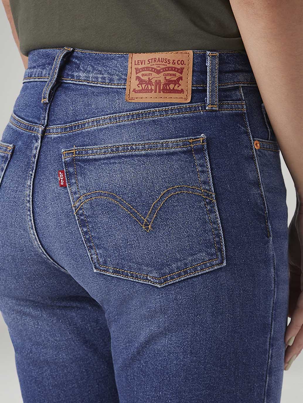 Women's Blue Wedgie Slim Fit Mid Rise Jeans - Image 5