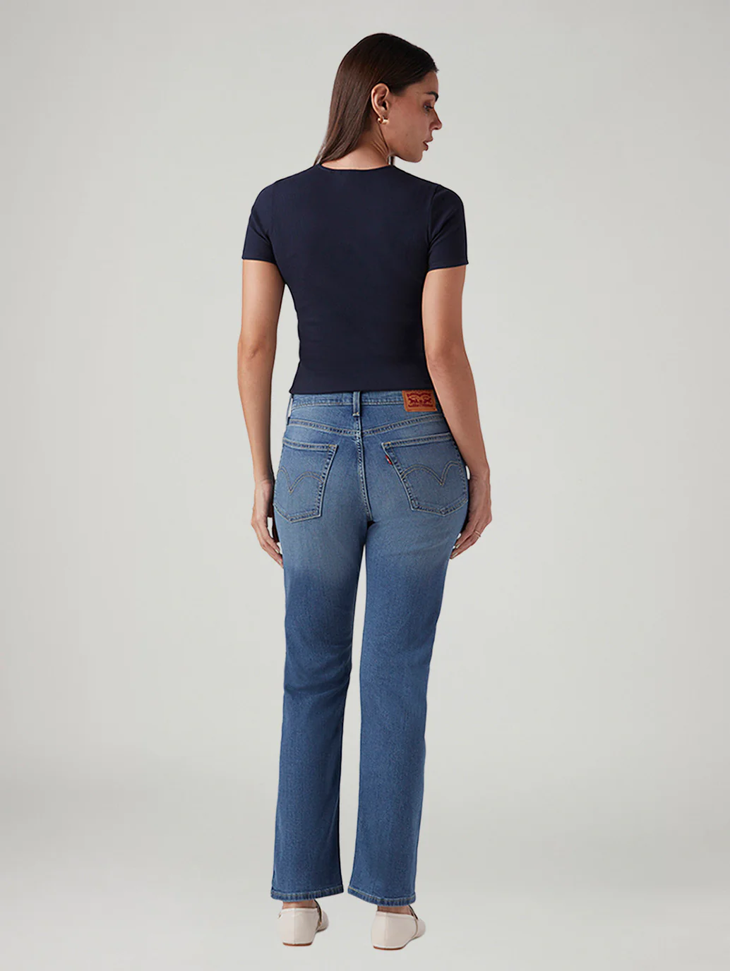 Women's Blue Wedgie Straight Fit High Rise Jeans - Image 4