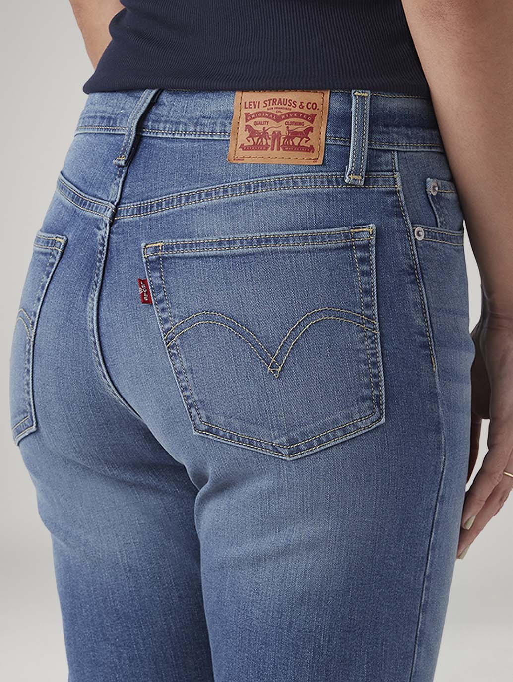 Women's Blue Wedgie Straight Fit High Rise Jeans - Image 5