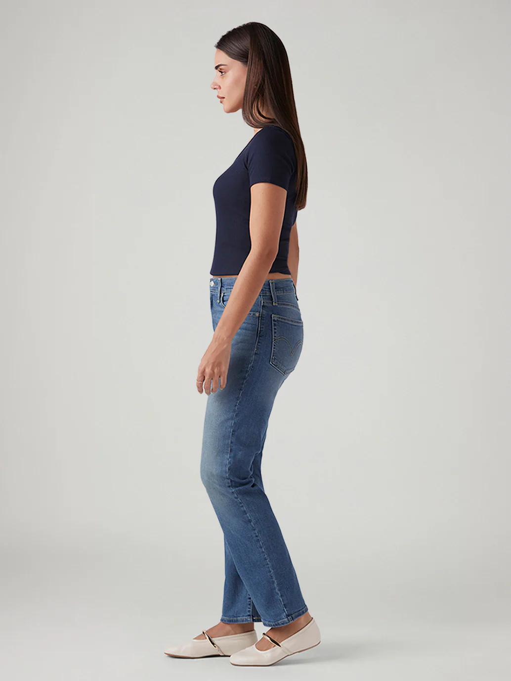 Women's Blue Wedgie Straight Fit High Rise Jeans - Image 6
