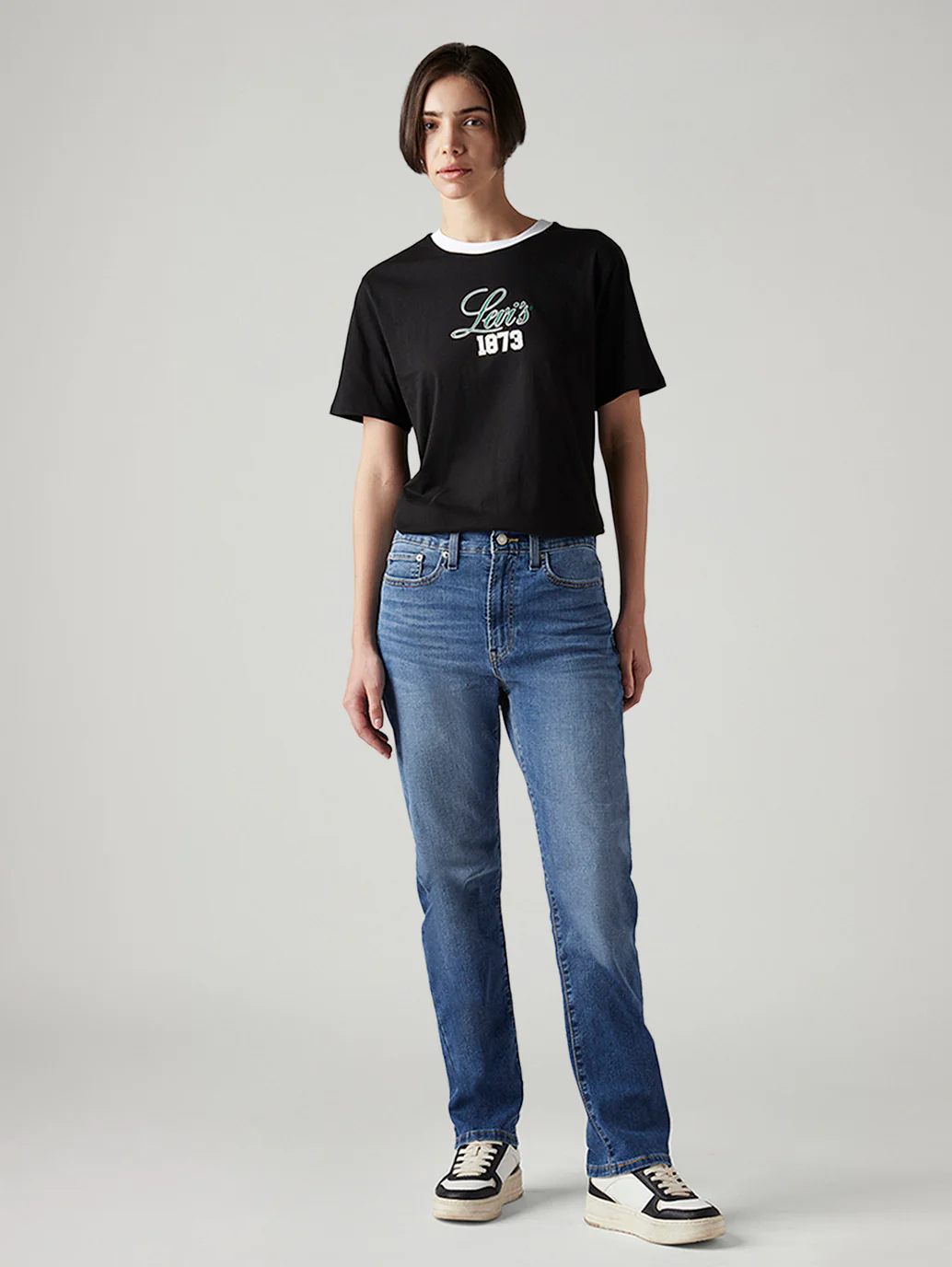 Women's Blue Wedgie Straight Fit High Rise Jeans - Image 2