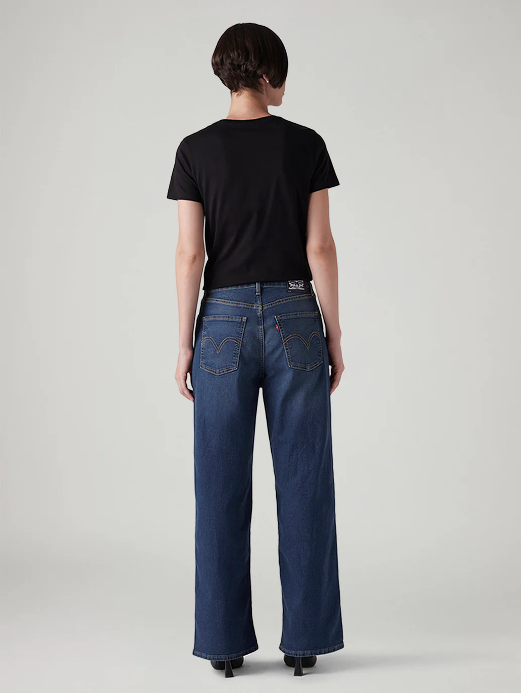 Women's Med Indigo Wide Leg Fit High Rise Tinted Jeans - Image 4