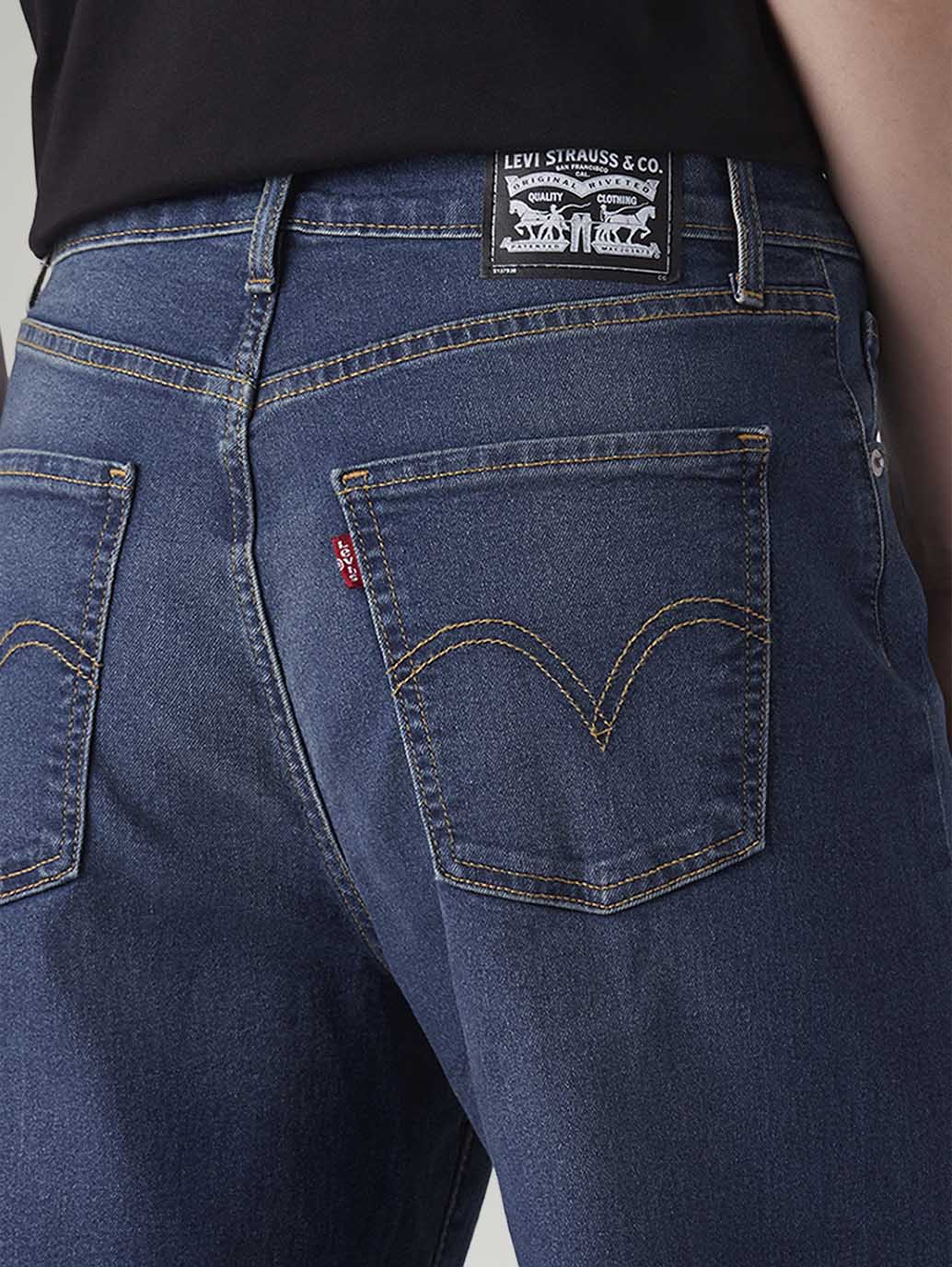 Women's Med Indigo Wide Leg Fit High Rise Tinted Jeans - Image 5