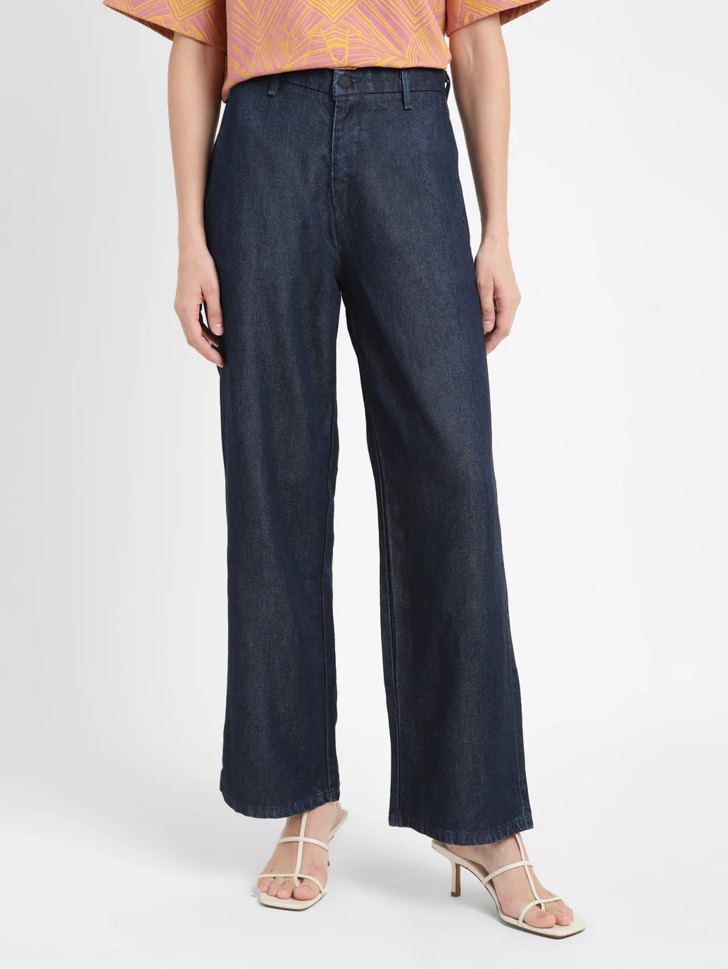 Women's Blue Mile High Wide Leg Fit High Rise Jeans - Image 2