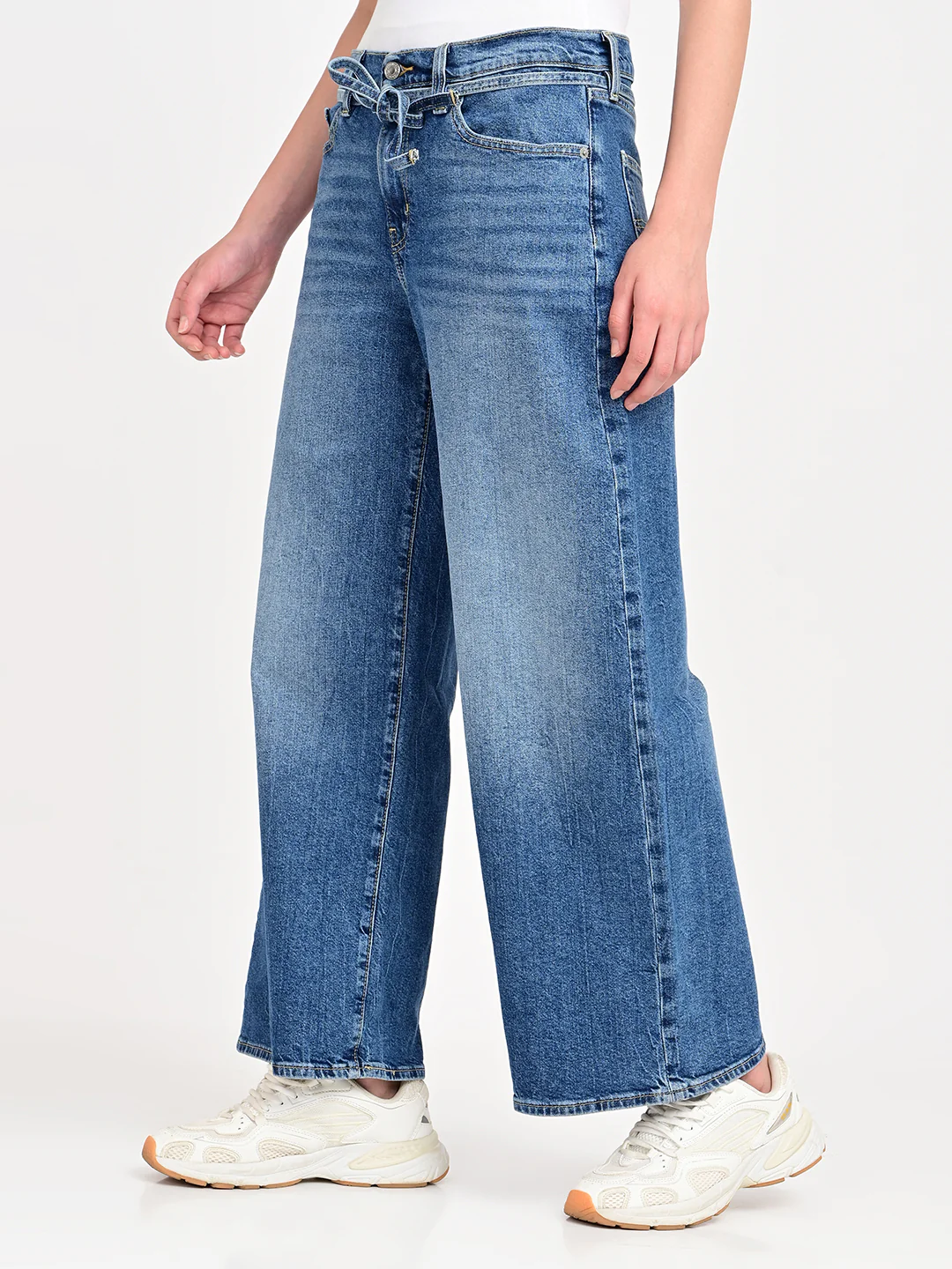 Women's Blue XL Straight Loose Fit Mid Rise Jeans - Image 6