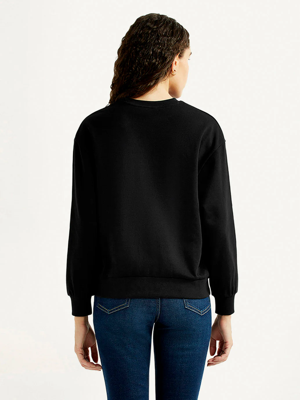 Women's Brand Logo Black Crew Neck Sweatshirt - Image 3