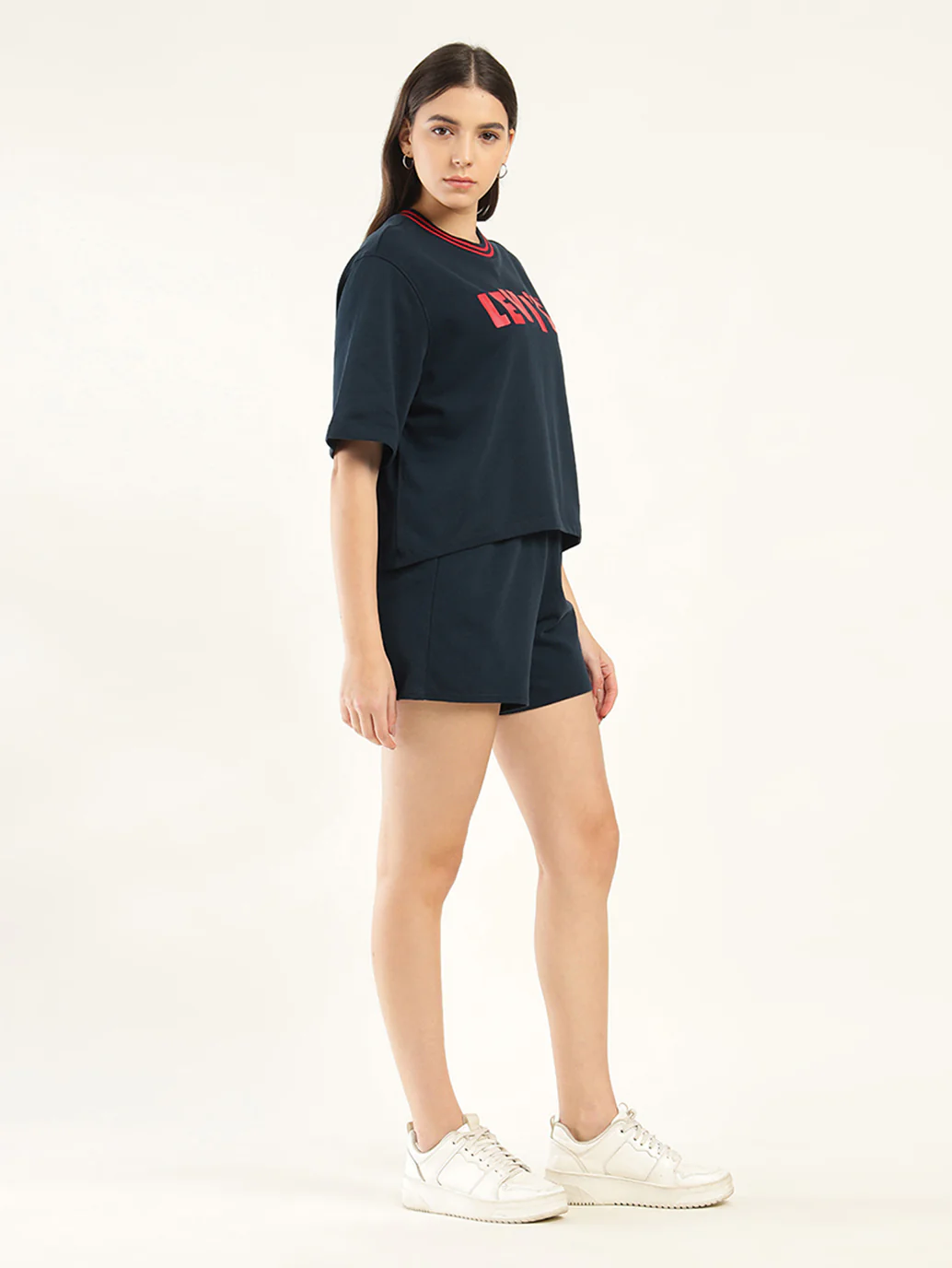 Women's Brand Logo Navy Crew Neck Co-ord Set - Image 5