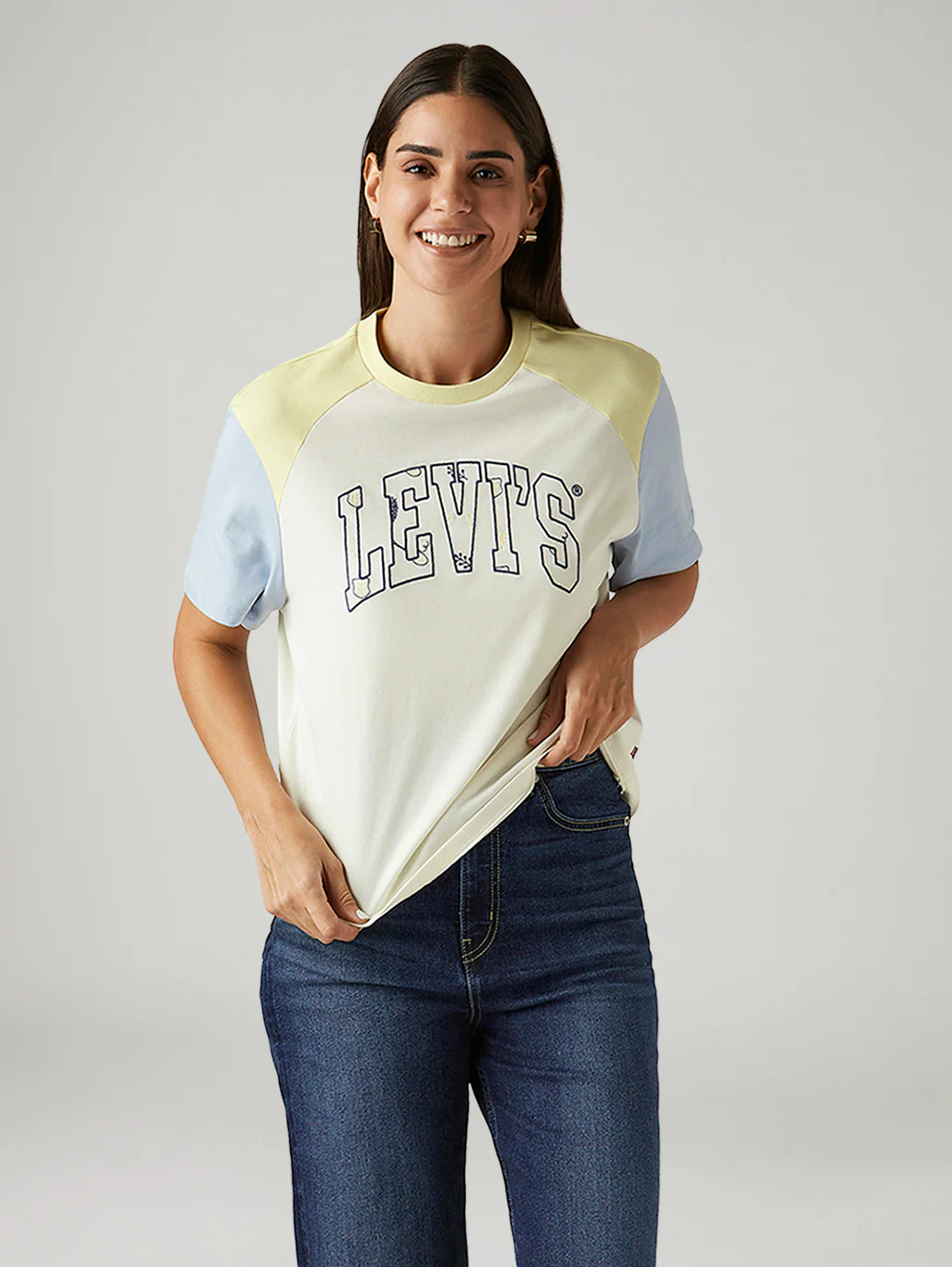 Women's Brand Logo Off White Relaxed Fit T-shirt - Image 5