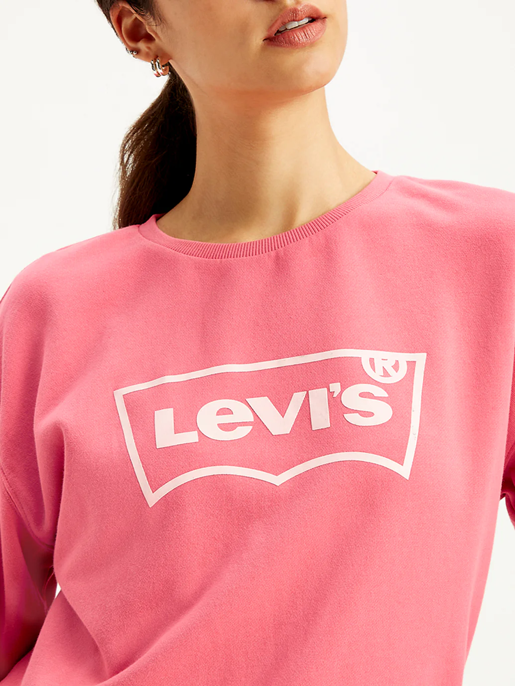 Women's Brand Logo Pink Crew Neck Sweatshirt - Image 3