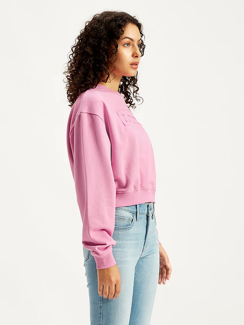 Women's Brand Logo Pink Crew Neck Sweatshirt - Image 4