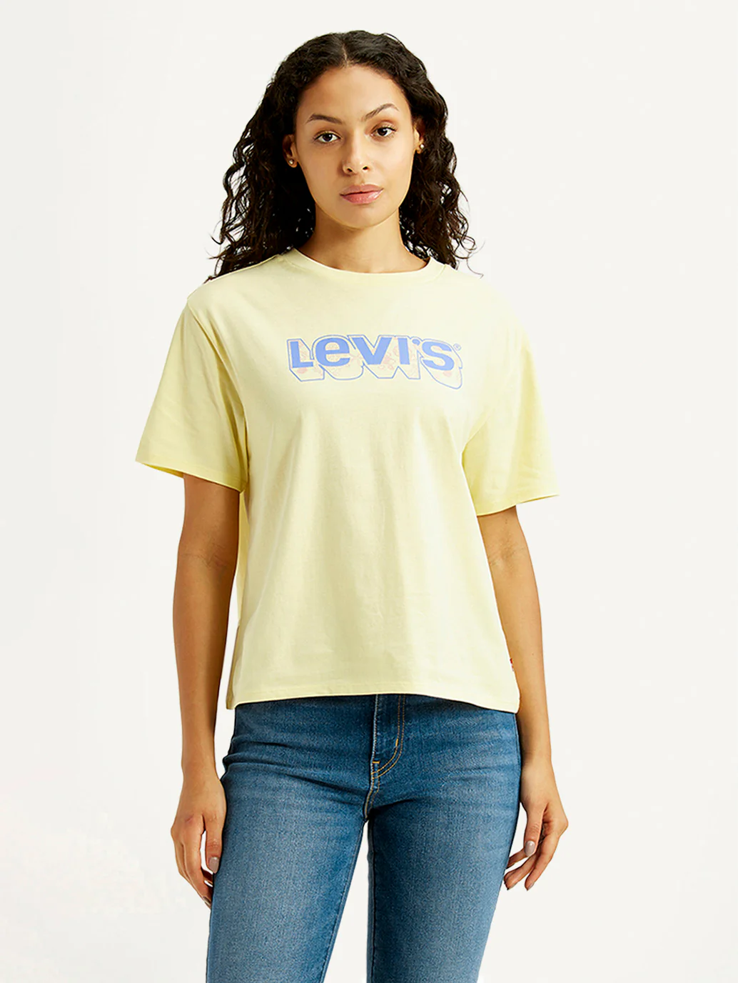 Women's Brand Logo Yellow Relaxed Fit T-shirt - Image 4