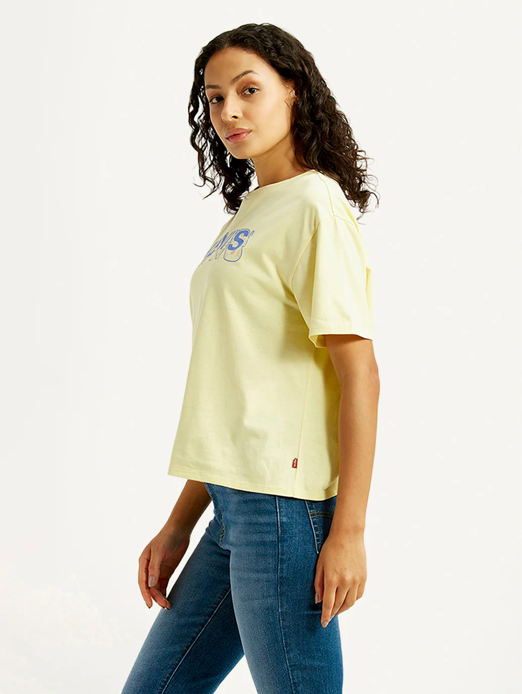 Women's Brand Logo Yellow Relaxed Fit T-shirt - Image 5