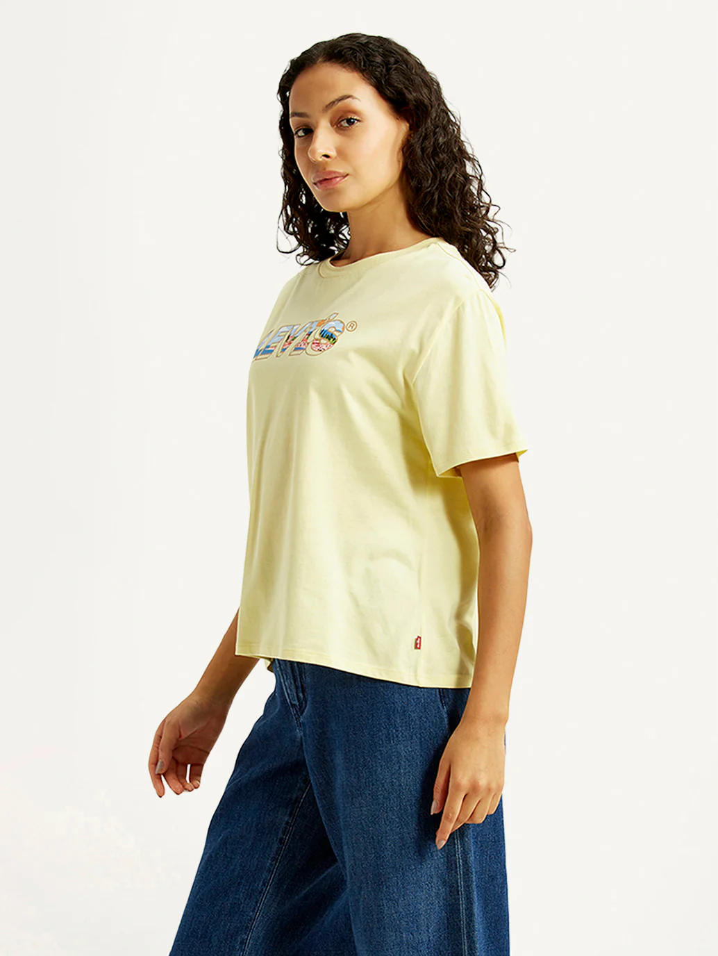 Women's Brand Logo Yellow Relaxed Fit T-shirt - Image 5