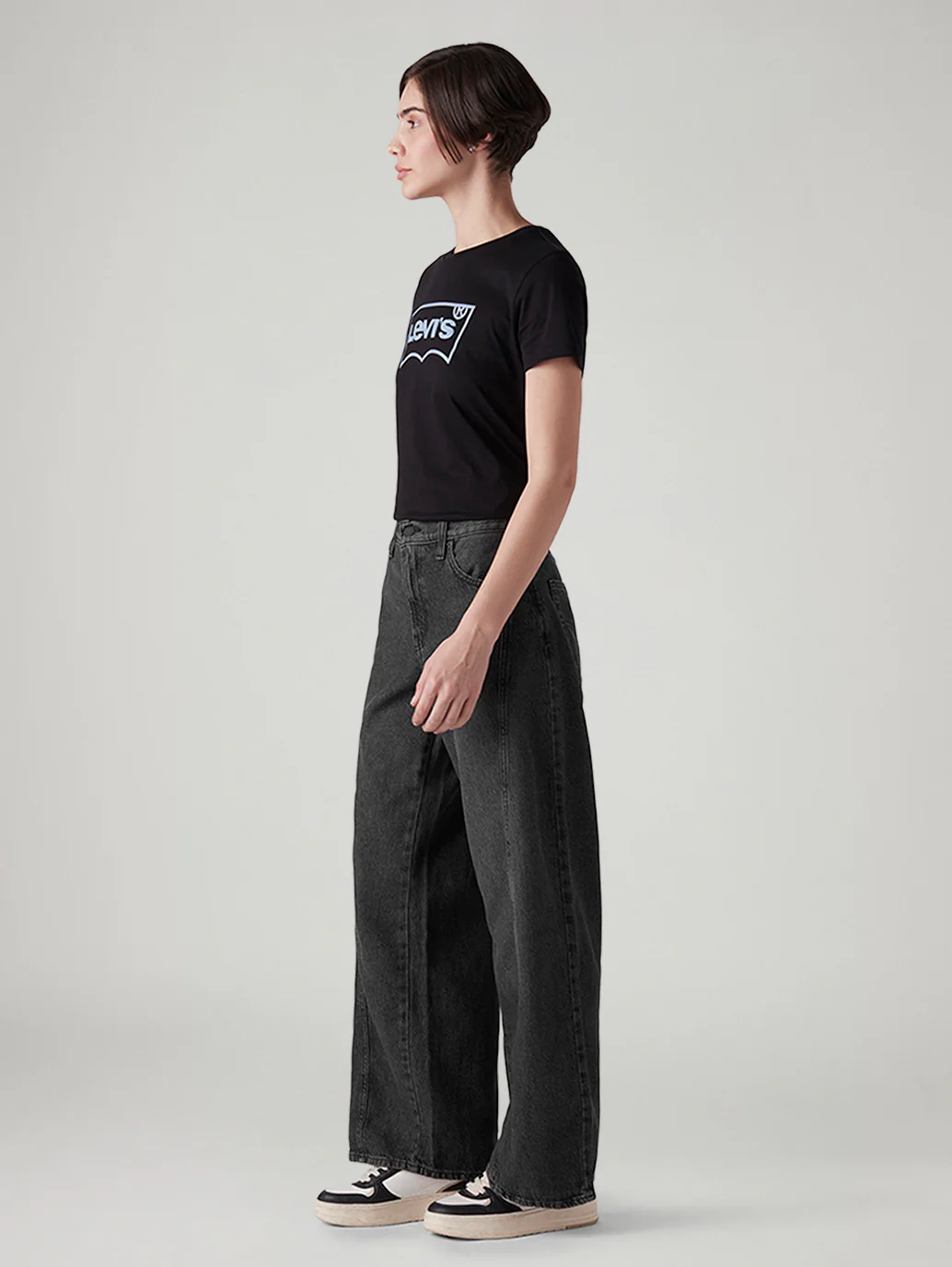 Women's Charcoal Grey XL Straight Loose Fit Mid Rise Jeans - Image 6