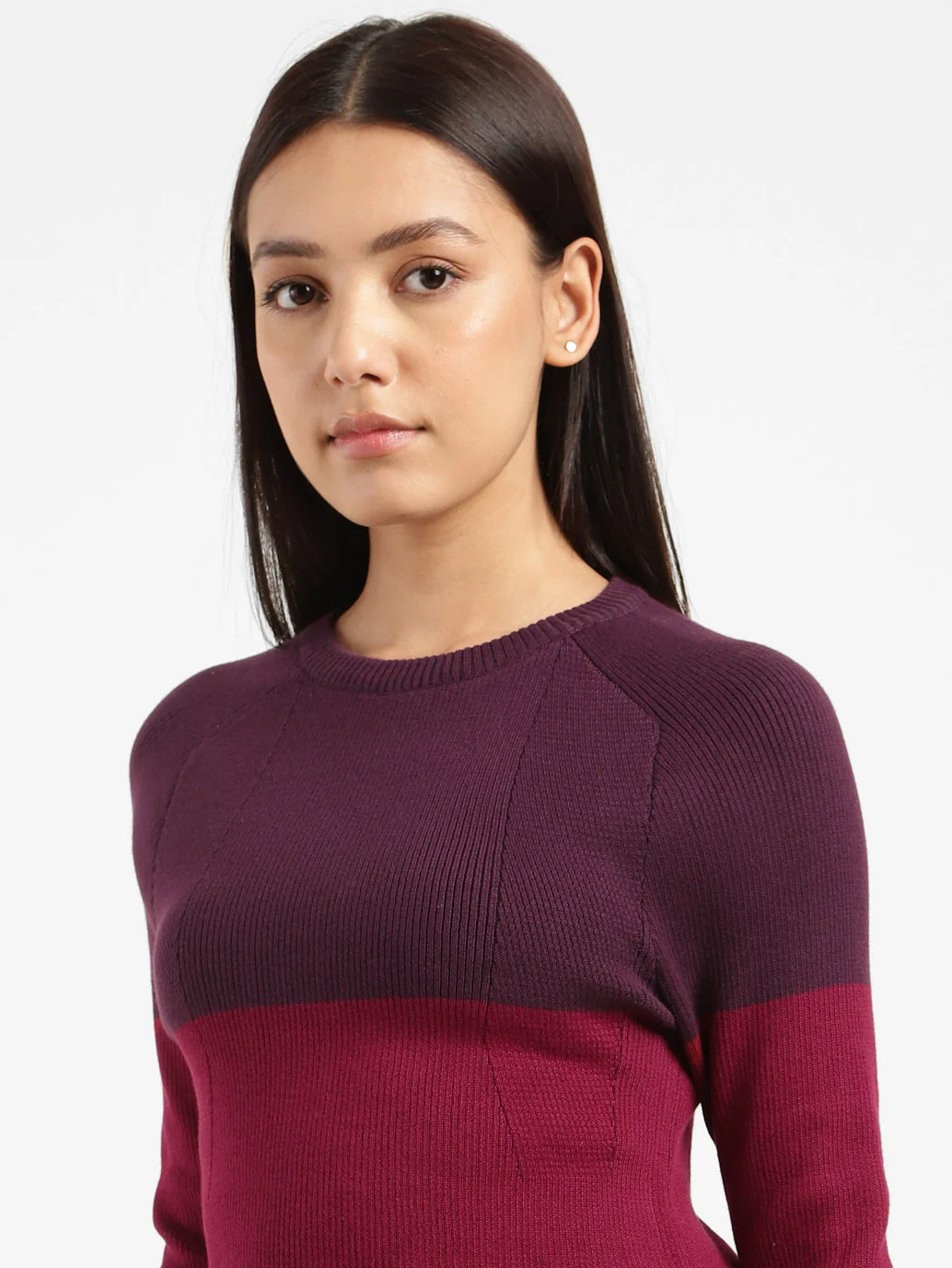 Women's Colorblock Crew Neck Sweater Multi-Color - Image 5