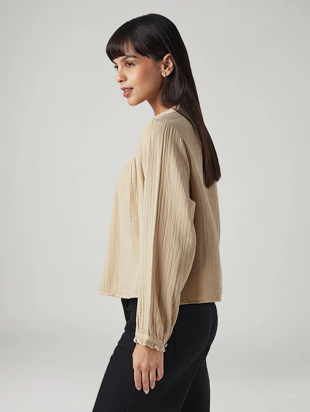 Women's Embroidered Regular Fit Top - Image 5