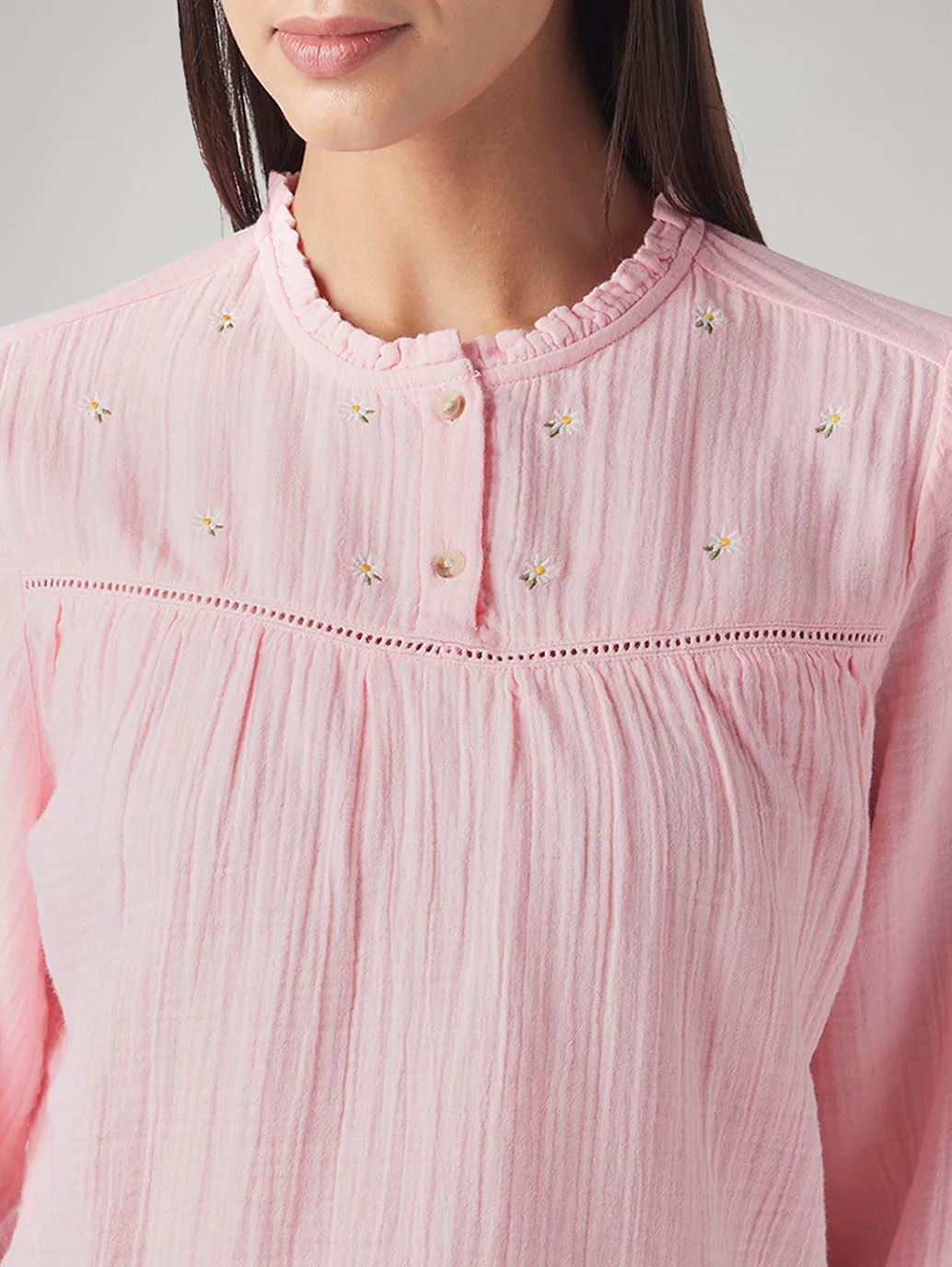 Women's Embroidered Regular Fit Top - Image 4