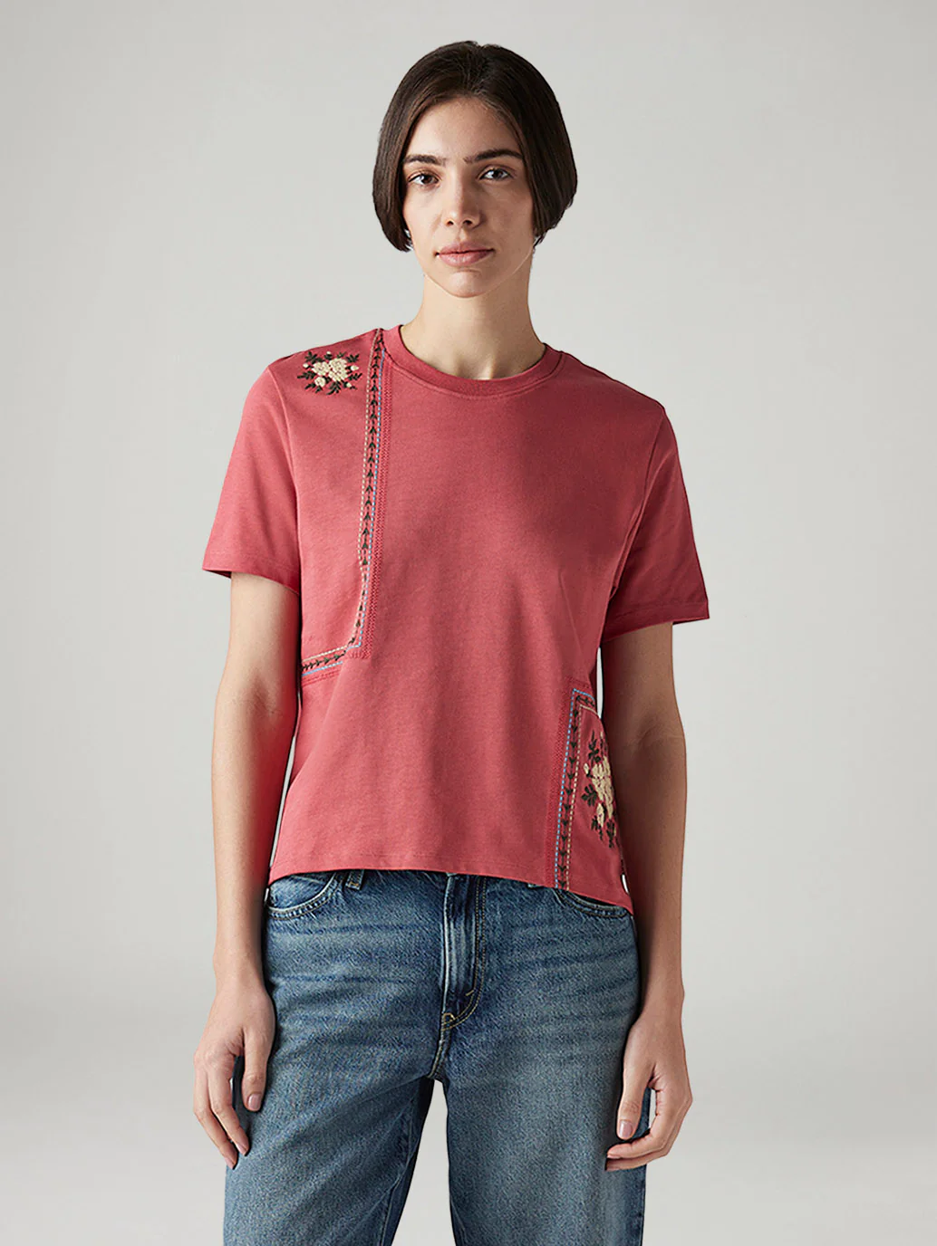 Women's Embroidered Regular Fit Top - Image 2
