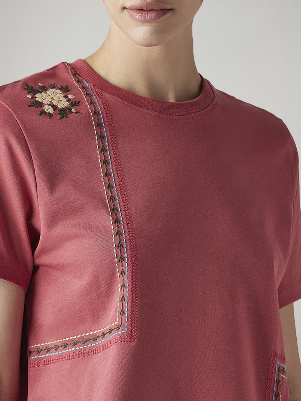 Women's Embroidered Regular Fit Top - Image 4