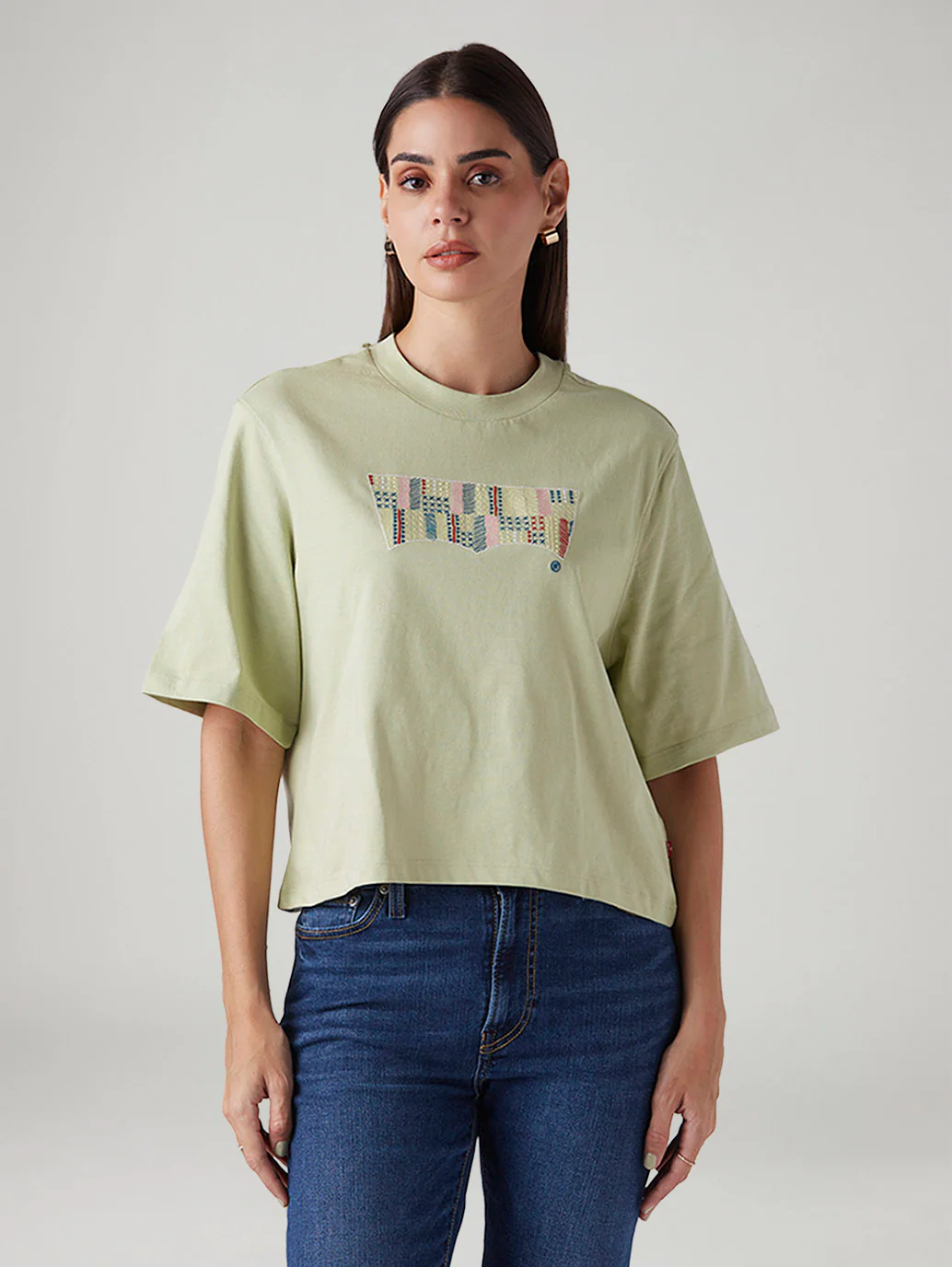 Women's Embroidered Relaxed Fit Embroidery T-Shirt - Image 2