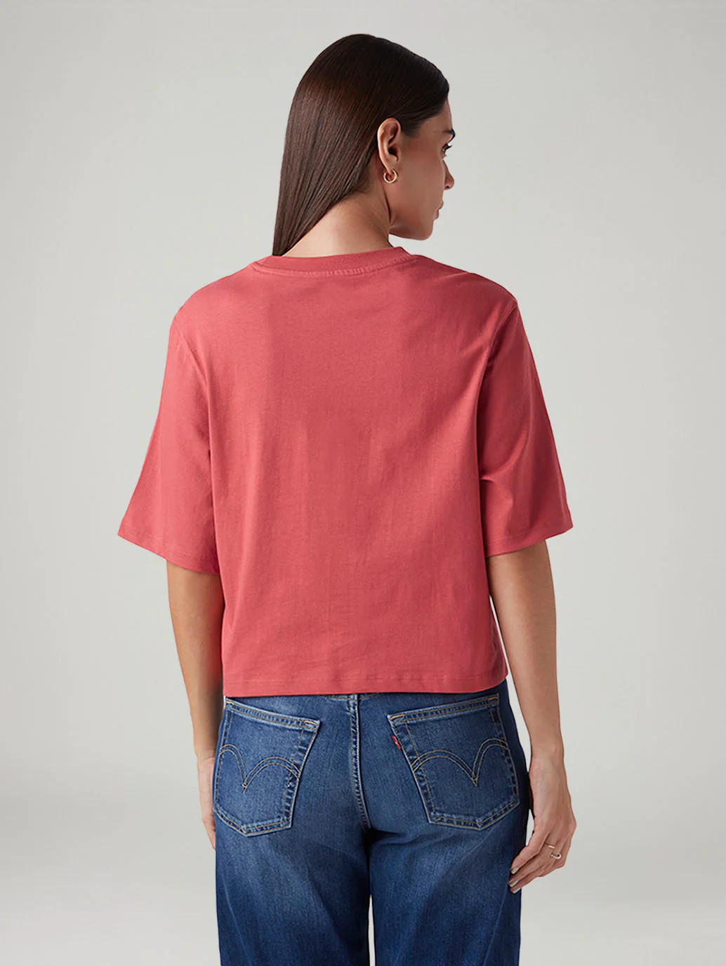 Women's Rust Relaxed Fit Embroidery T-Shirt - Image 3