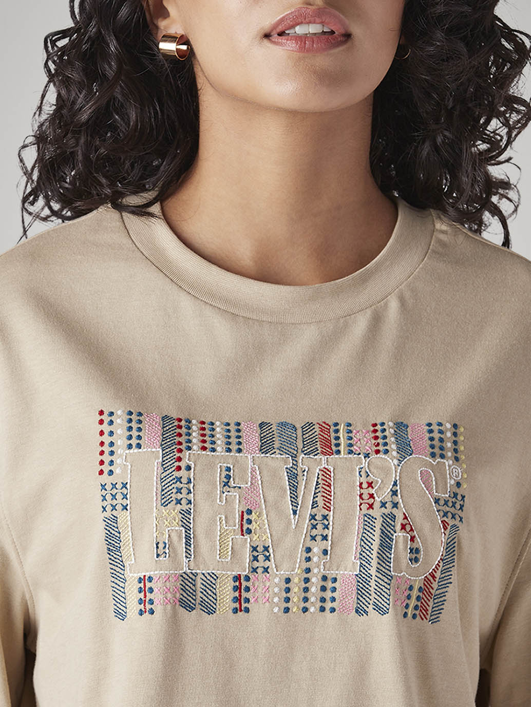 Women's Embroidered Relaxed Fit T-Shirt - Image 4
