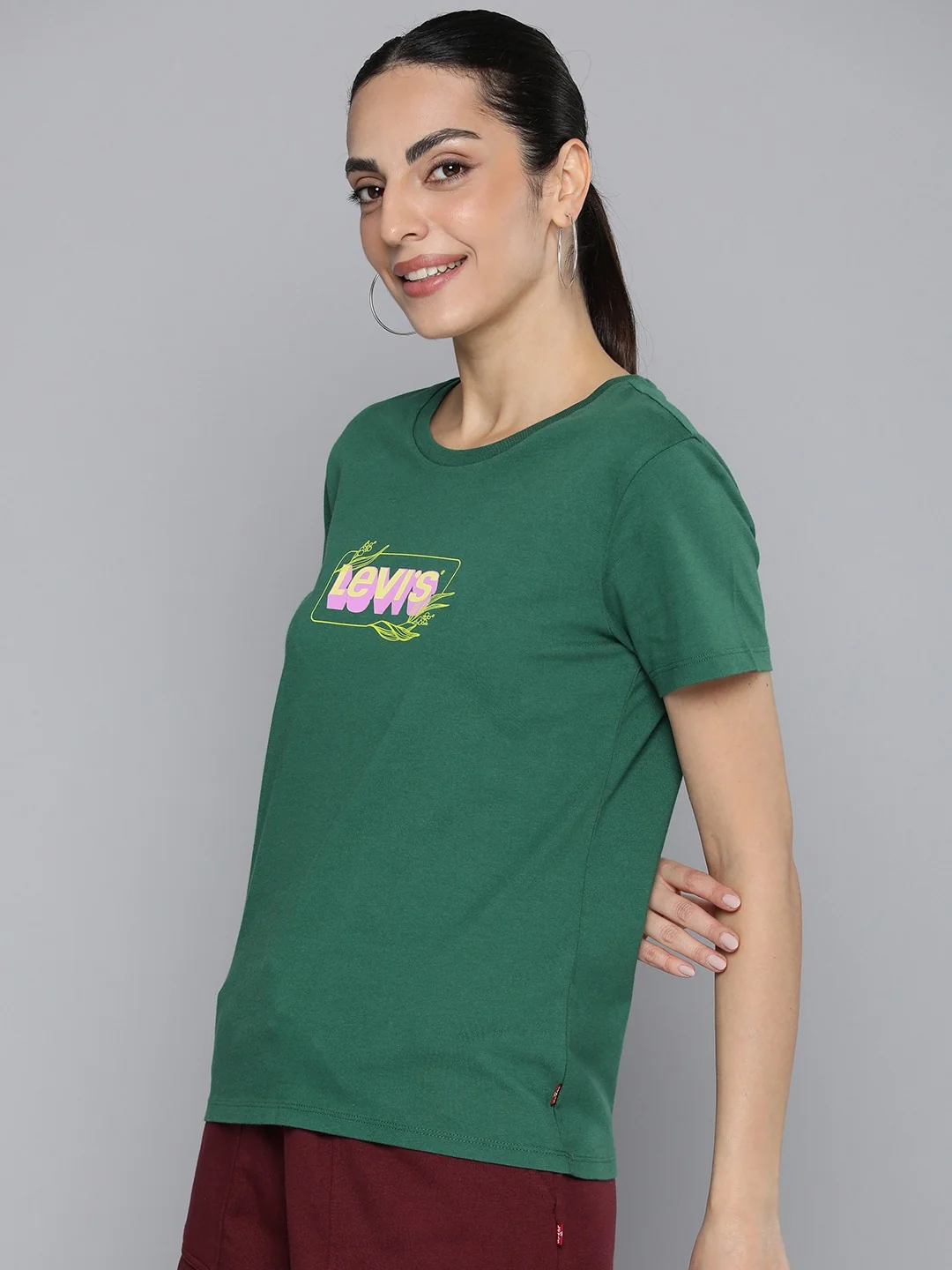 Women's Graphic Print Crew Neck T-shirt - Image 2