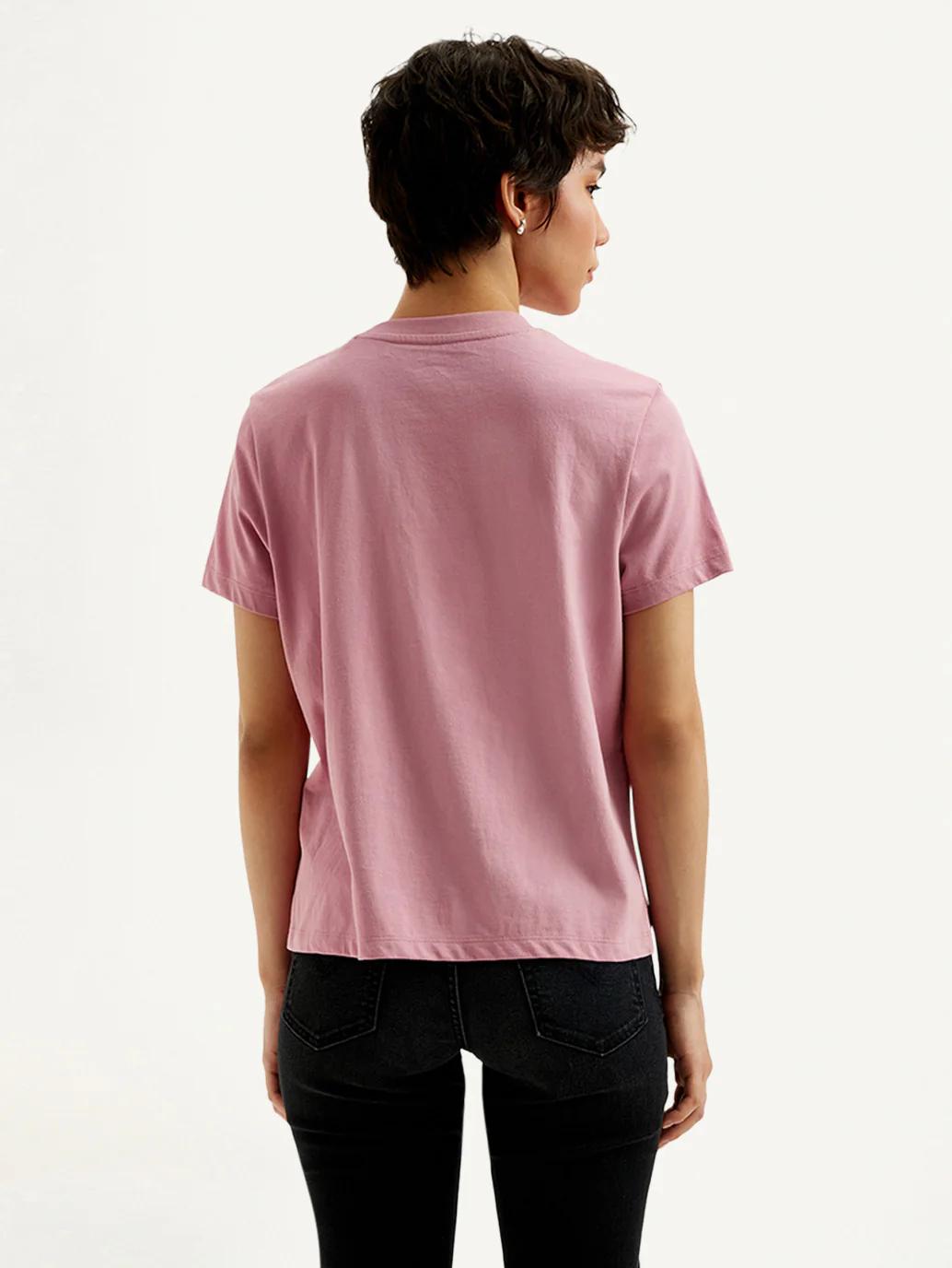 Women's Graphic Print Pink Crew Neck T-shirt - Image 2