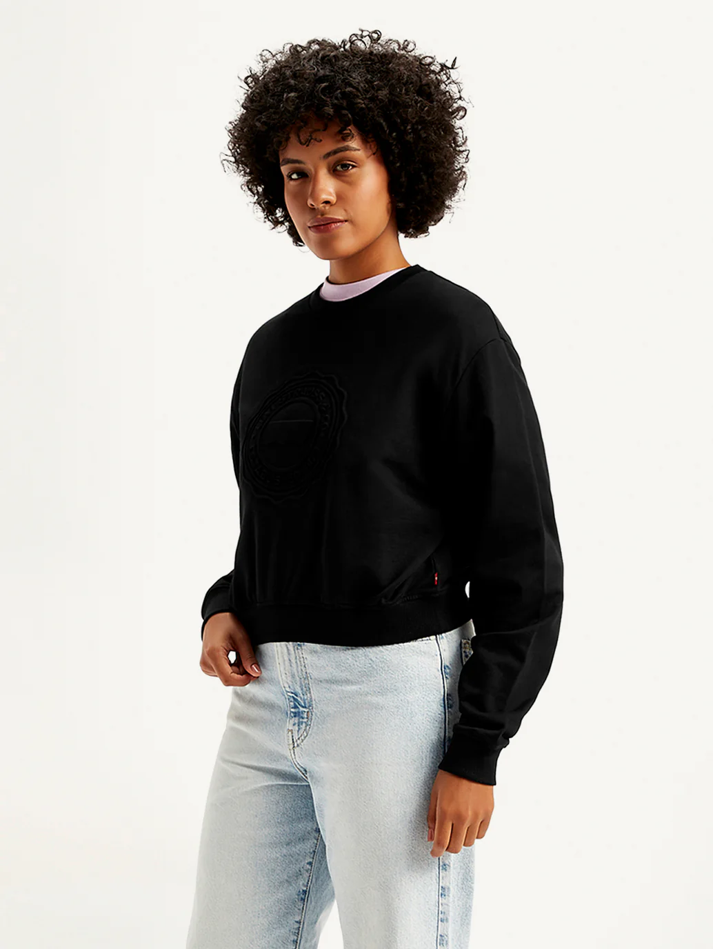 Women's Embossed Regular Fit Sweatshirt - Image 5