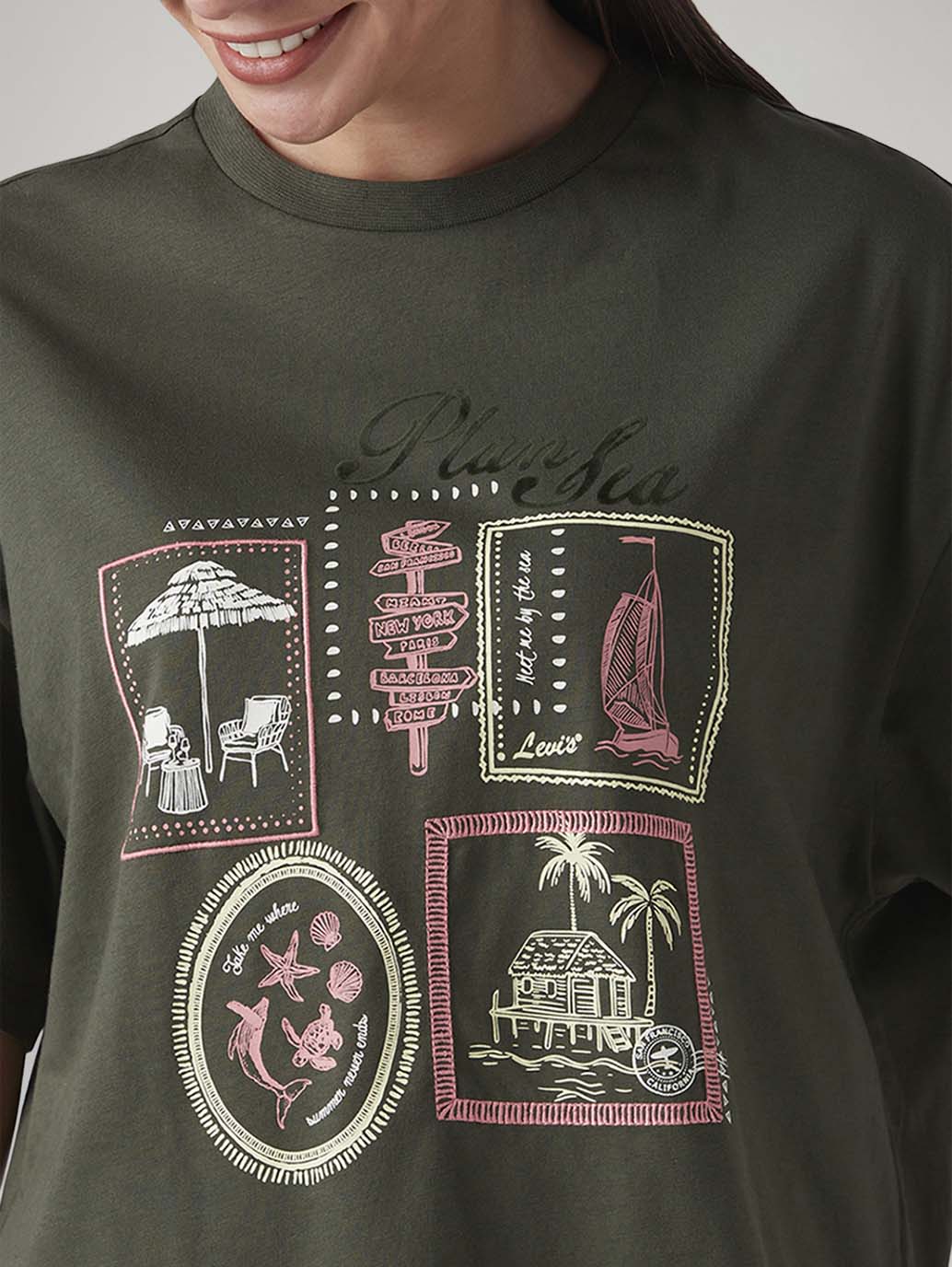 Women's Graphic Print Relaxed Fit Oversized T-Shirt - Image 4