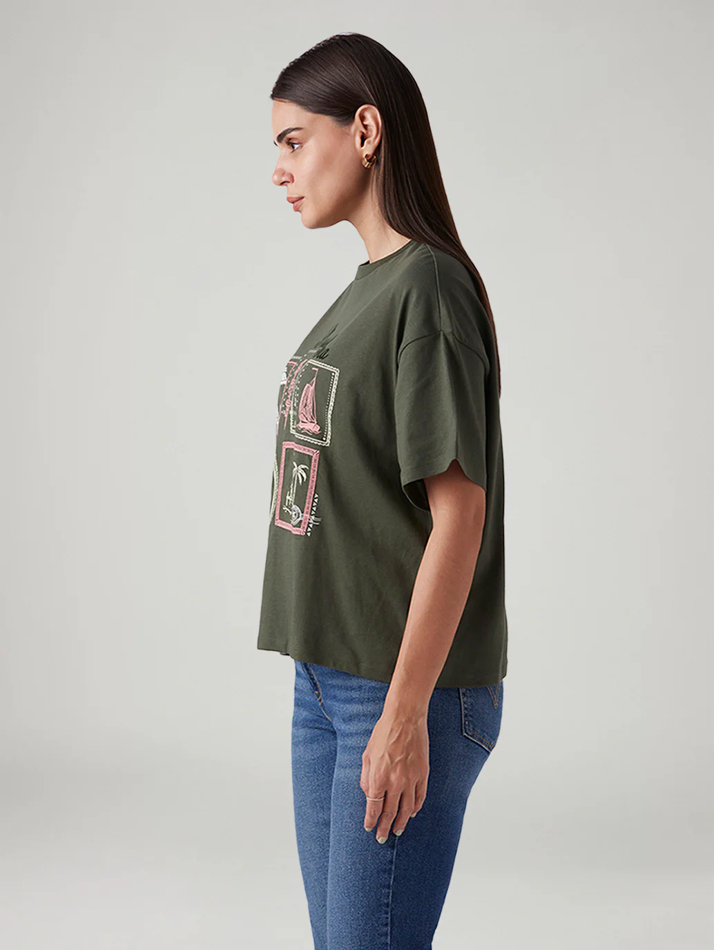 Women's Graphic Print Relaxed Fit Oversized T-Shirt - Image 5