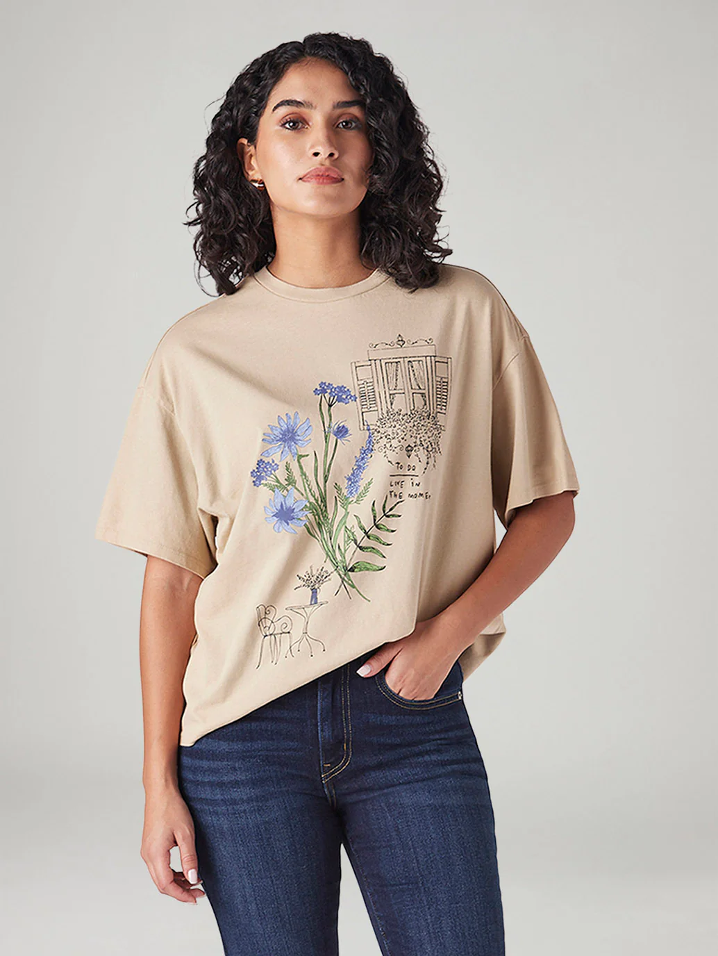 Women's Graphic Print Relaxed Fit Oversized T-Shirt - Image 5