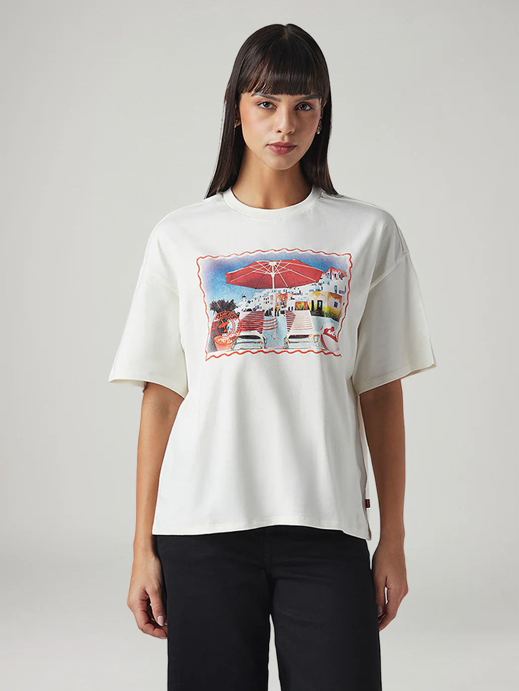 Women's Graphic Print Relaxed Fit Oversized T-Shirt - Image 2