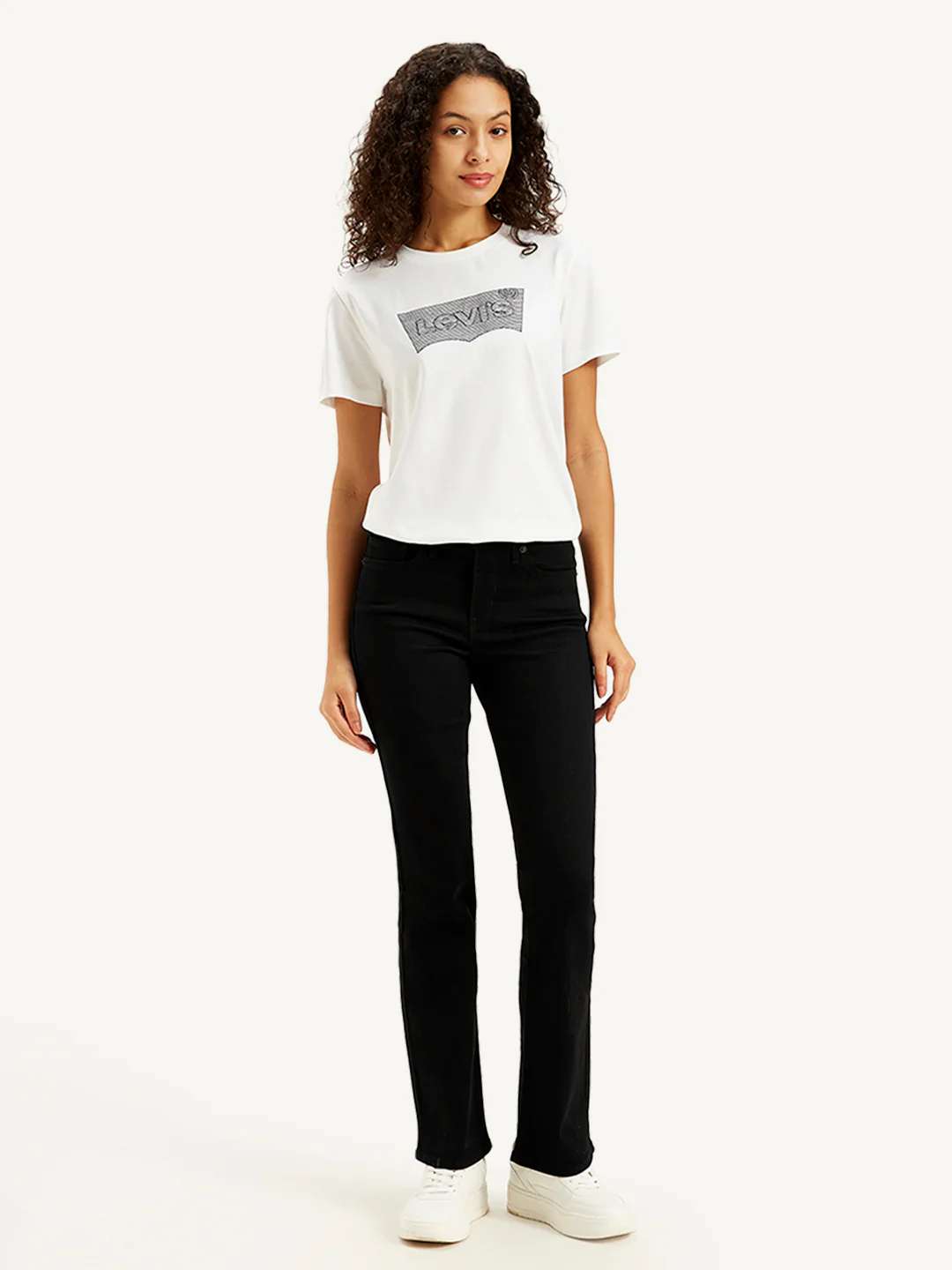 Women's 315 Black Flared Fit High Rise Jeans