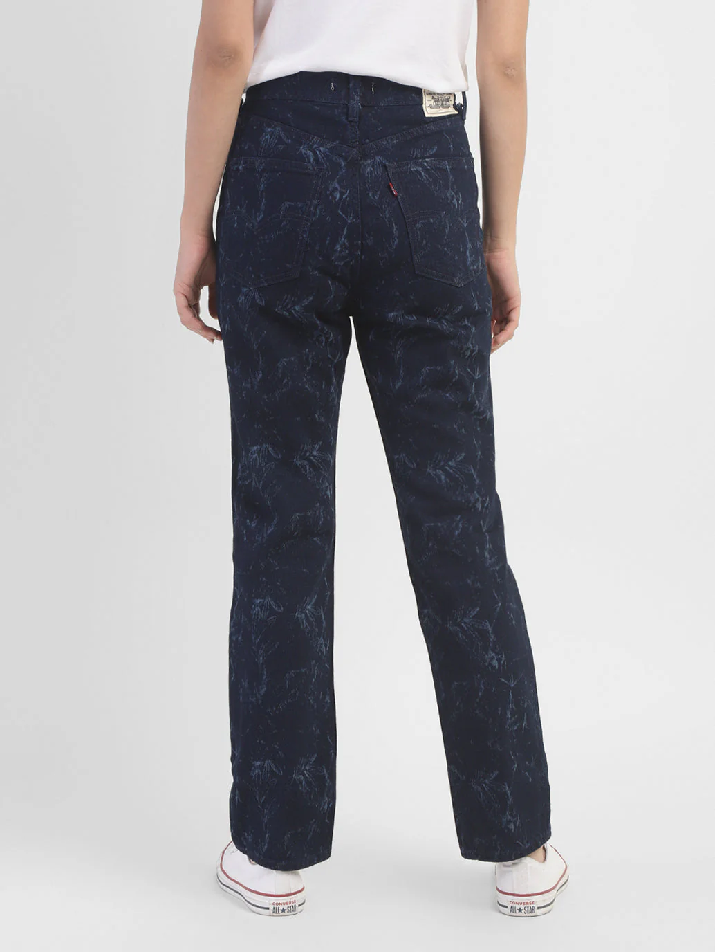 Women's Blue Loose Fit High Rise Jeans - Image 3