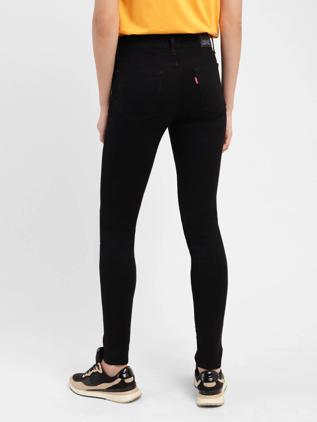 Women's 710 Black Skinny Fit Mid Rise Jeans - Image 3