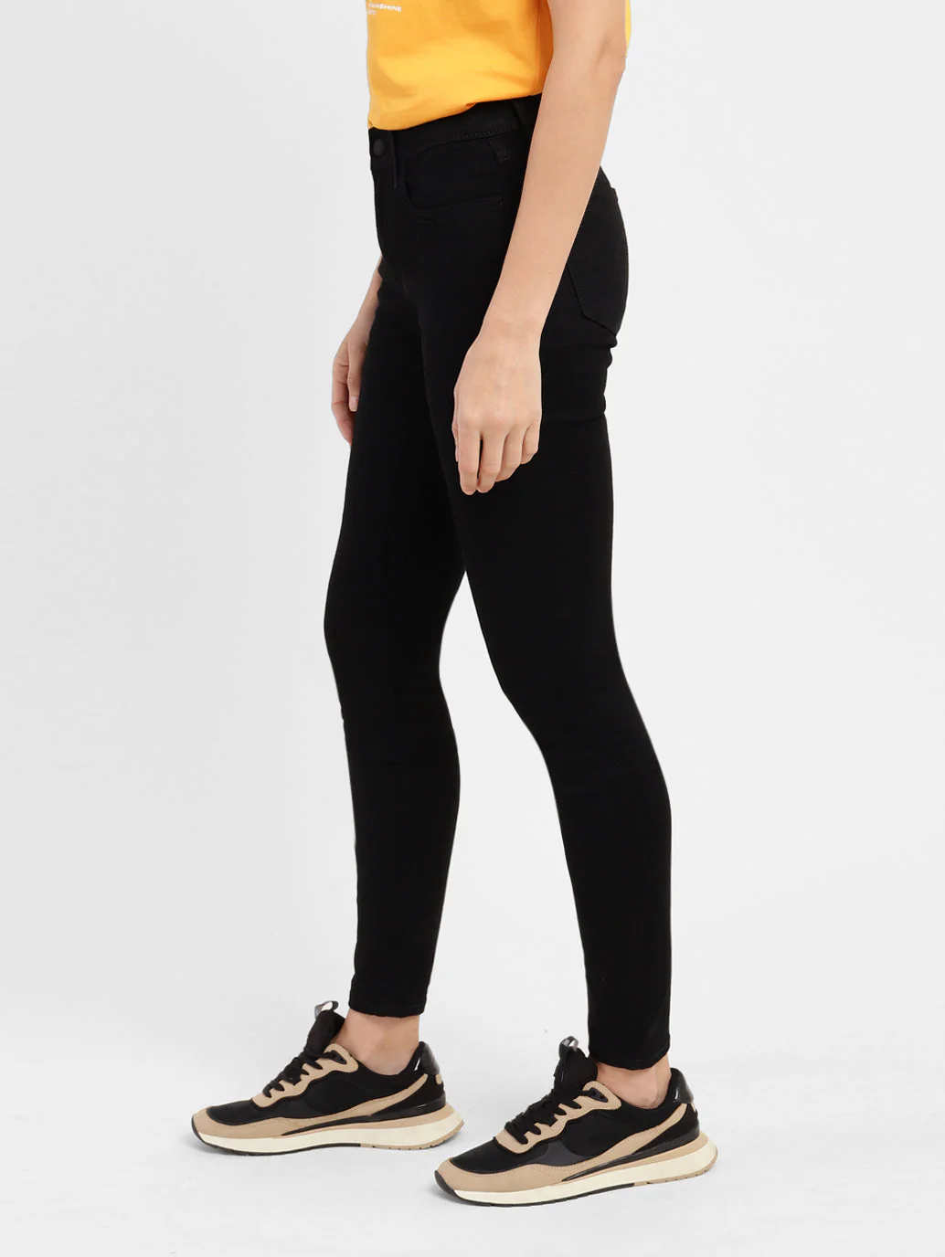Women's 710 Black Skinny Fit Mid Rise Jeans - Image 4