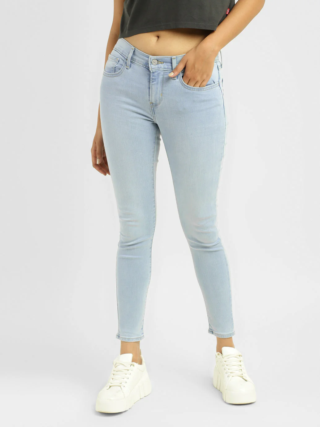 Women's 710 Blue Skinny Fit Mid Rise Jeans