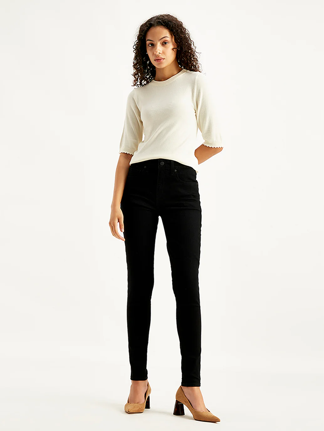 Women's 721 Black Skinny Fit High Rise Jeans - Image 5