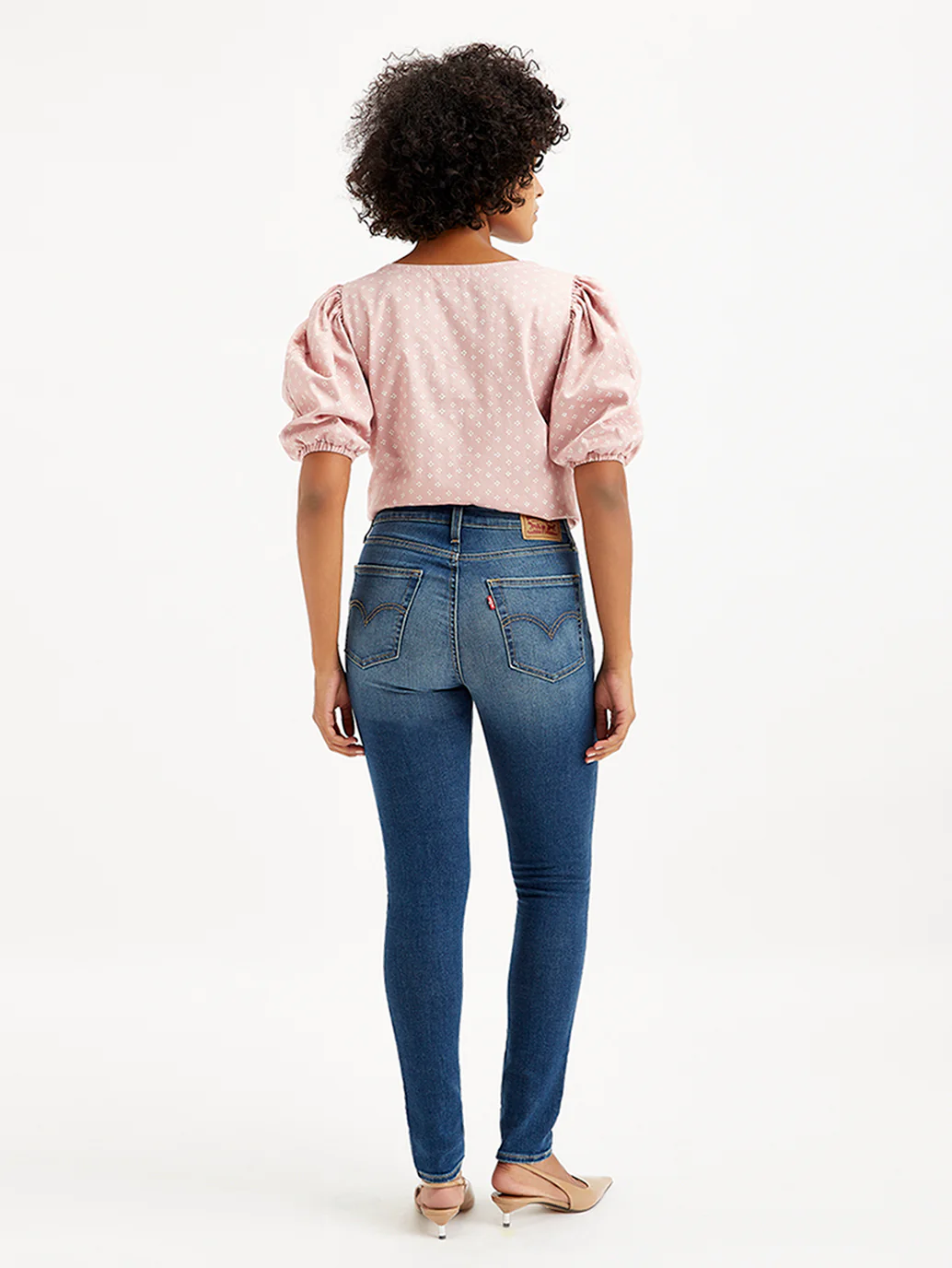 Women's 721 Blue Skinny Fit High Rise Jeans - Image 5