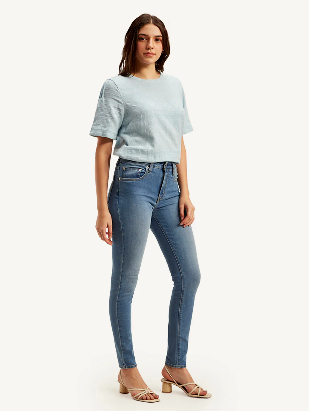 Women's 721 Blue Skinny Fit High Rise Jeans - Image 6